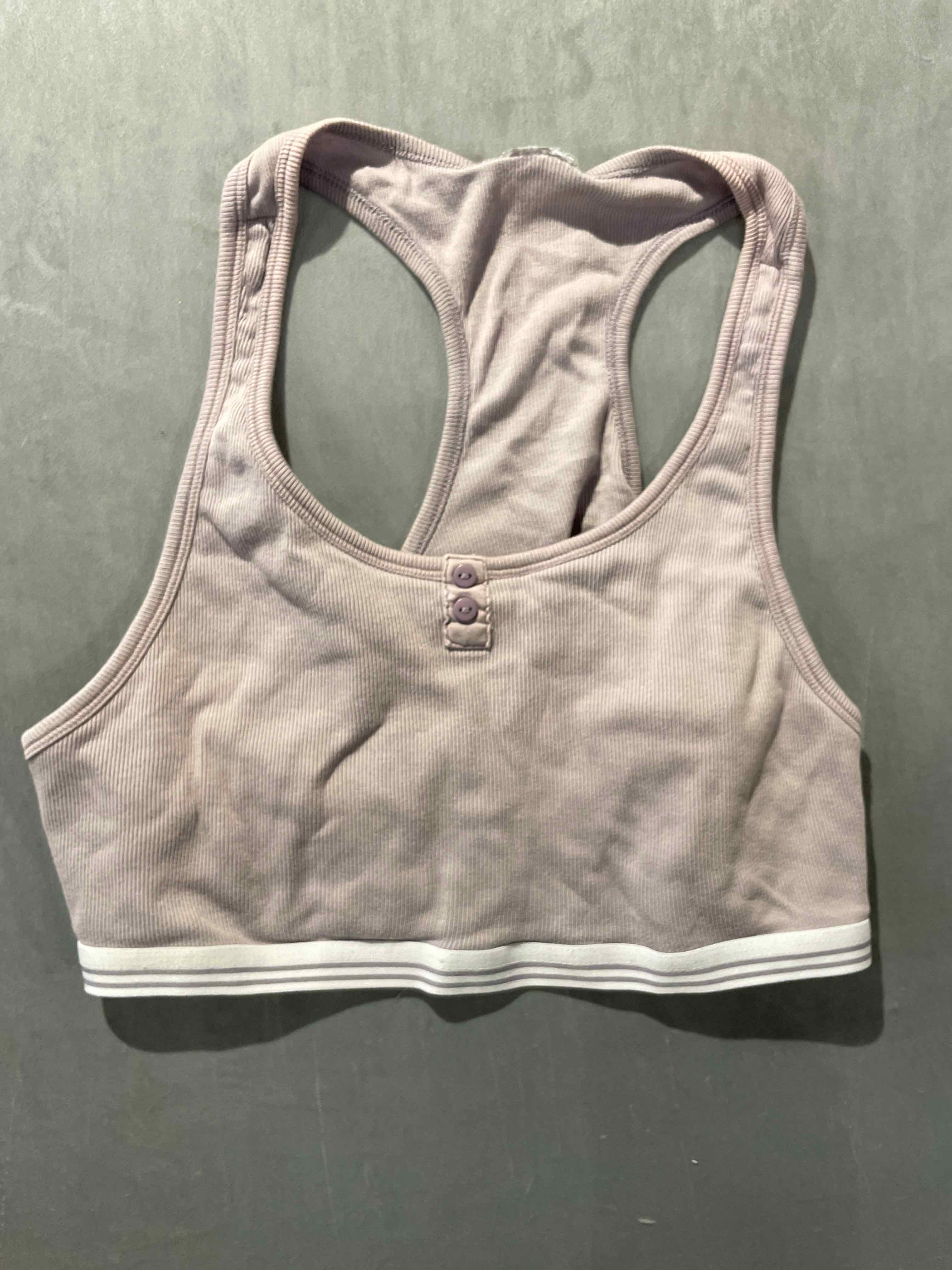 Purple Cotton Blend Sports Bra