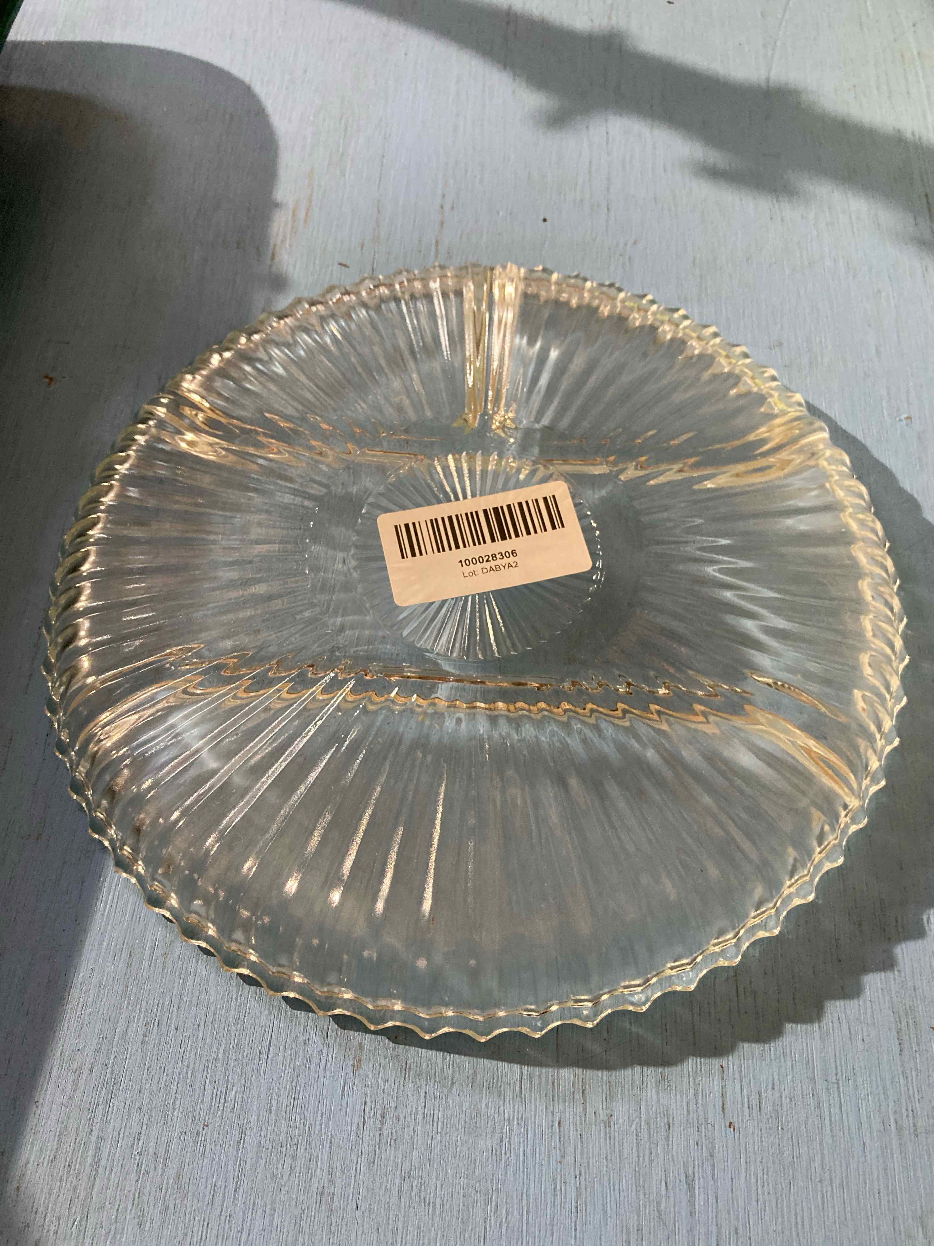 Clear Glass Compartmentalized Serving Plate