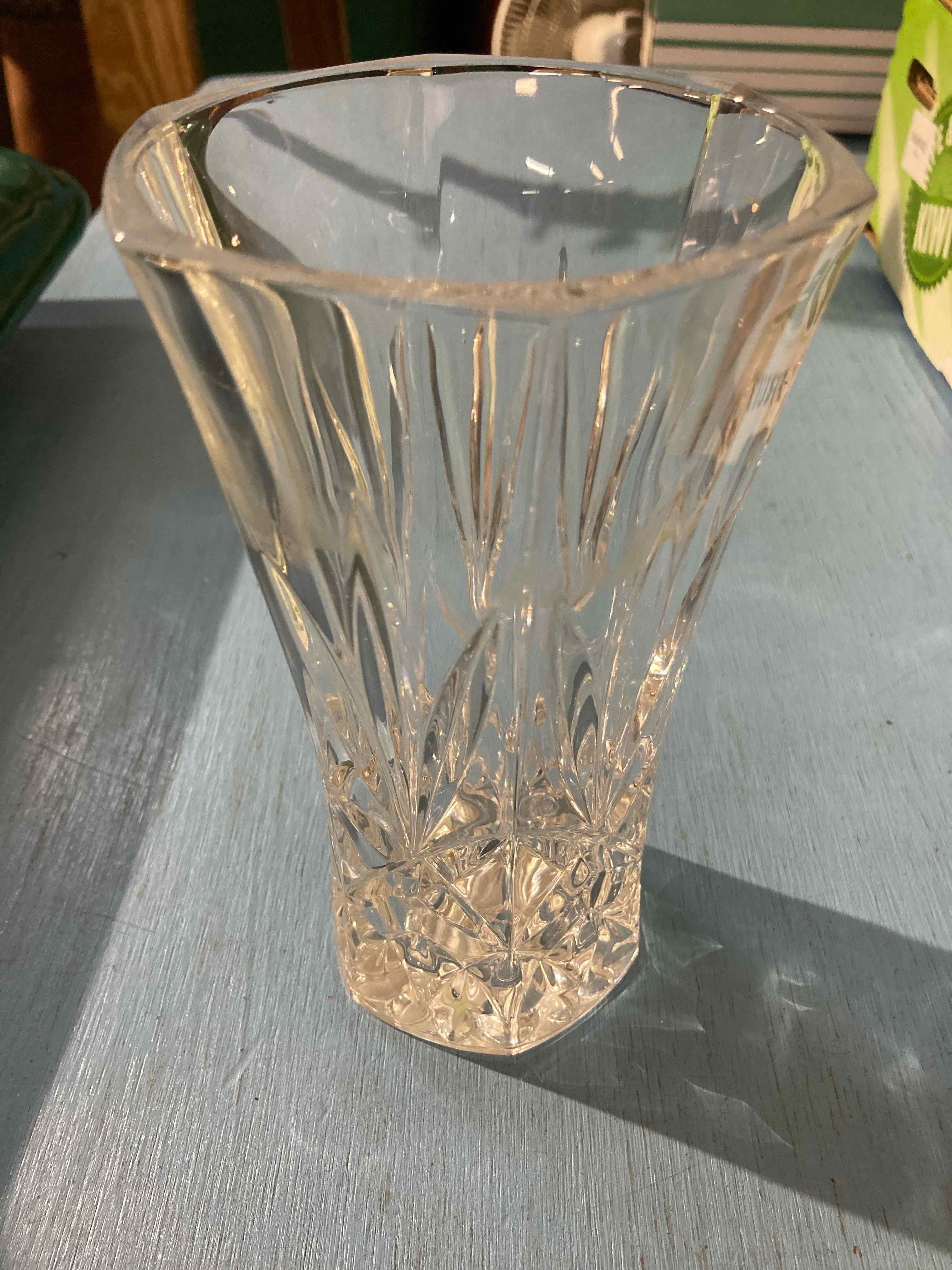 Clear Glass Geometric Vase