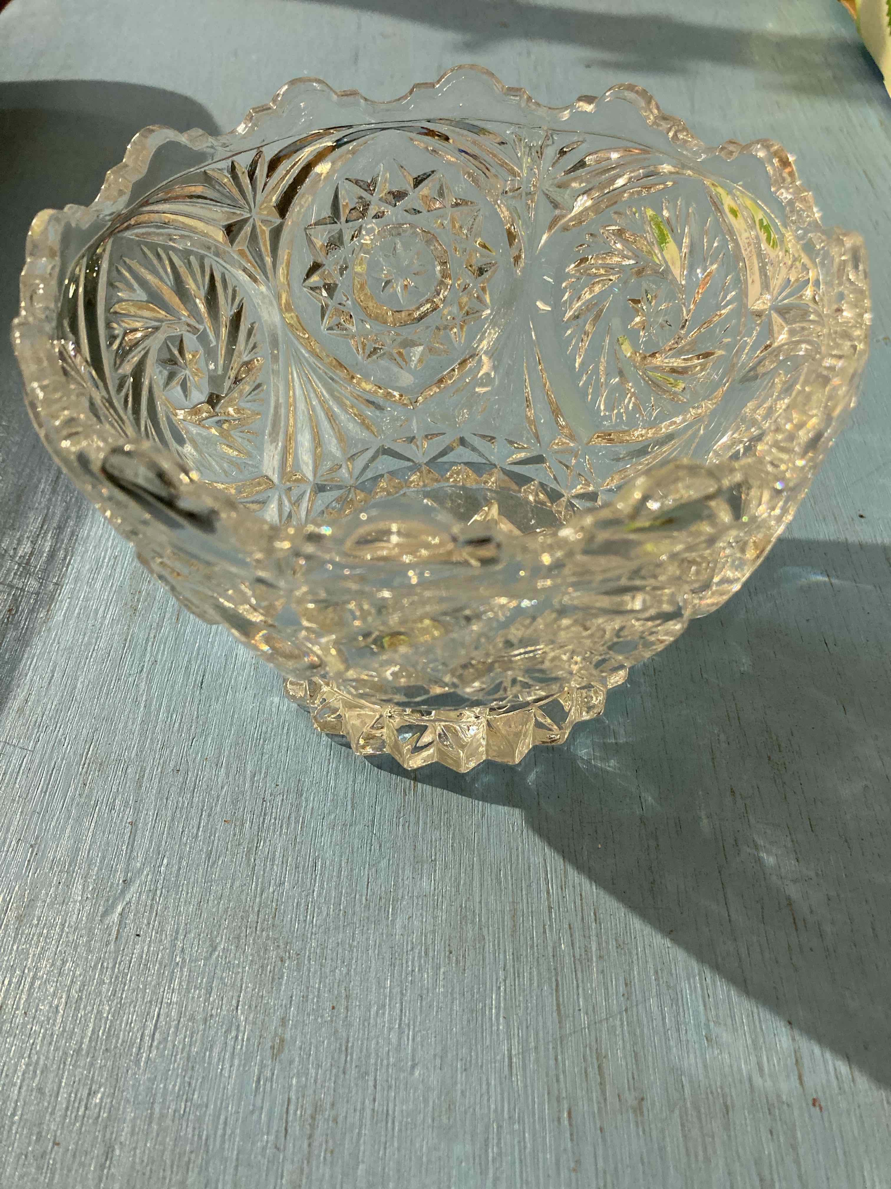 Clear Cut Glass Bowl
