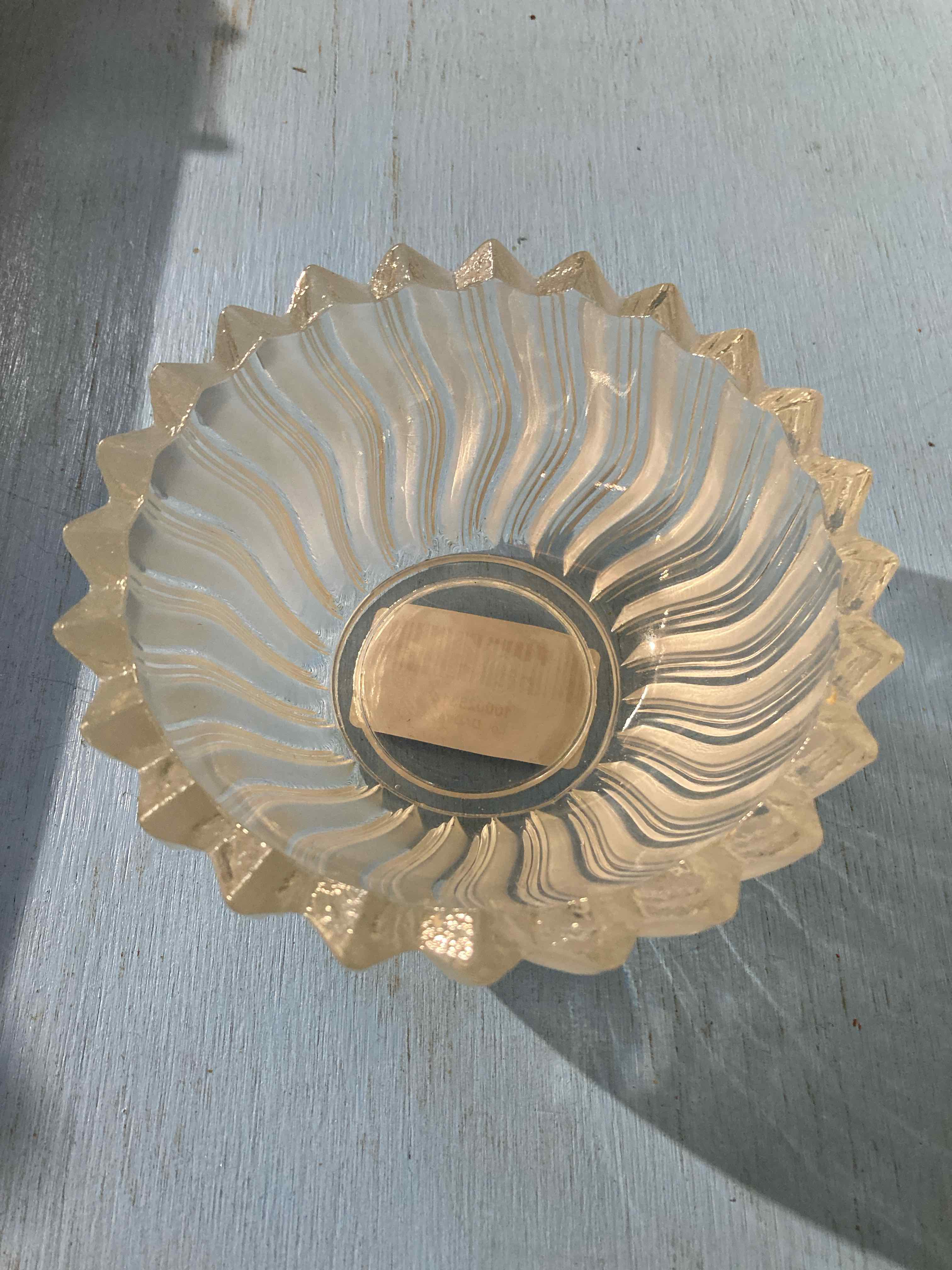 Clear Glass Fluted Bowl