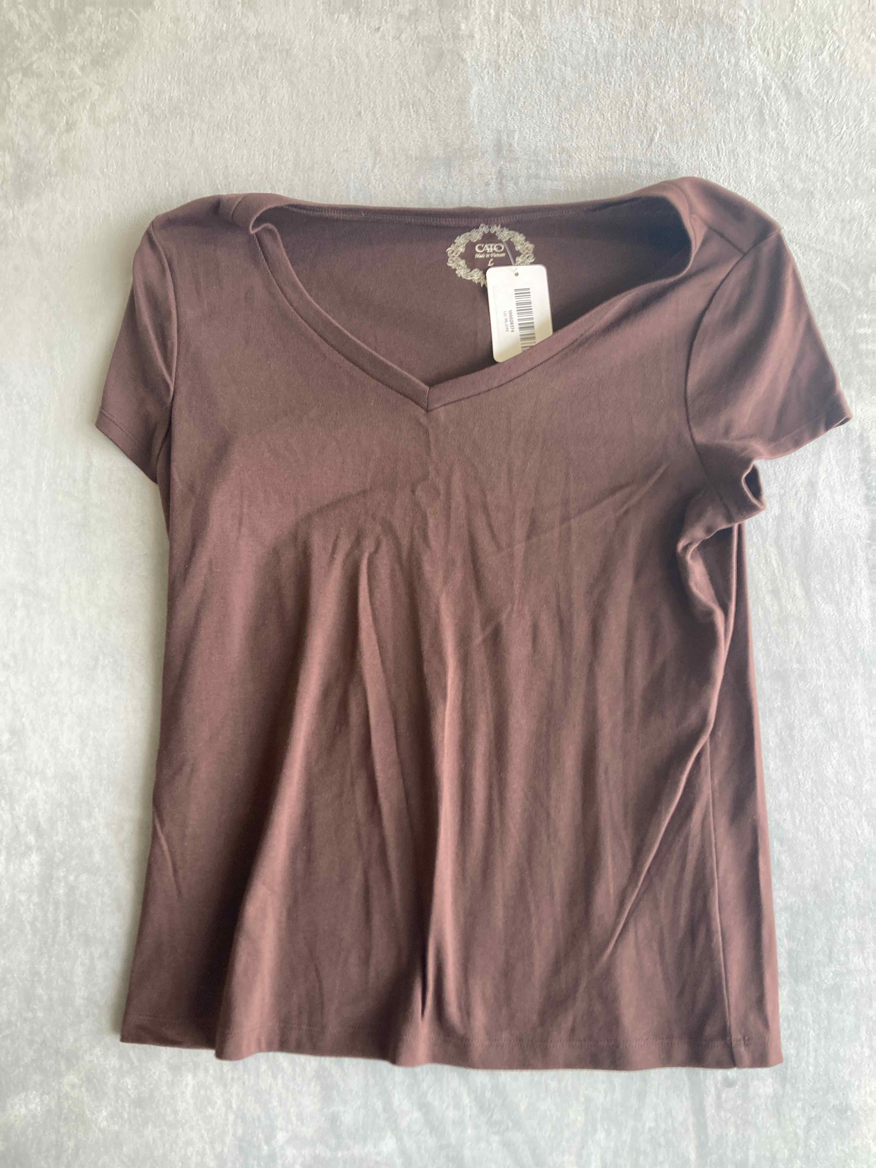 Cato Brown Cotton Polyester Blend T-Shirt Large