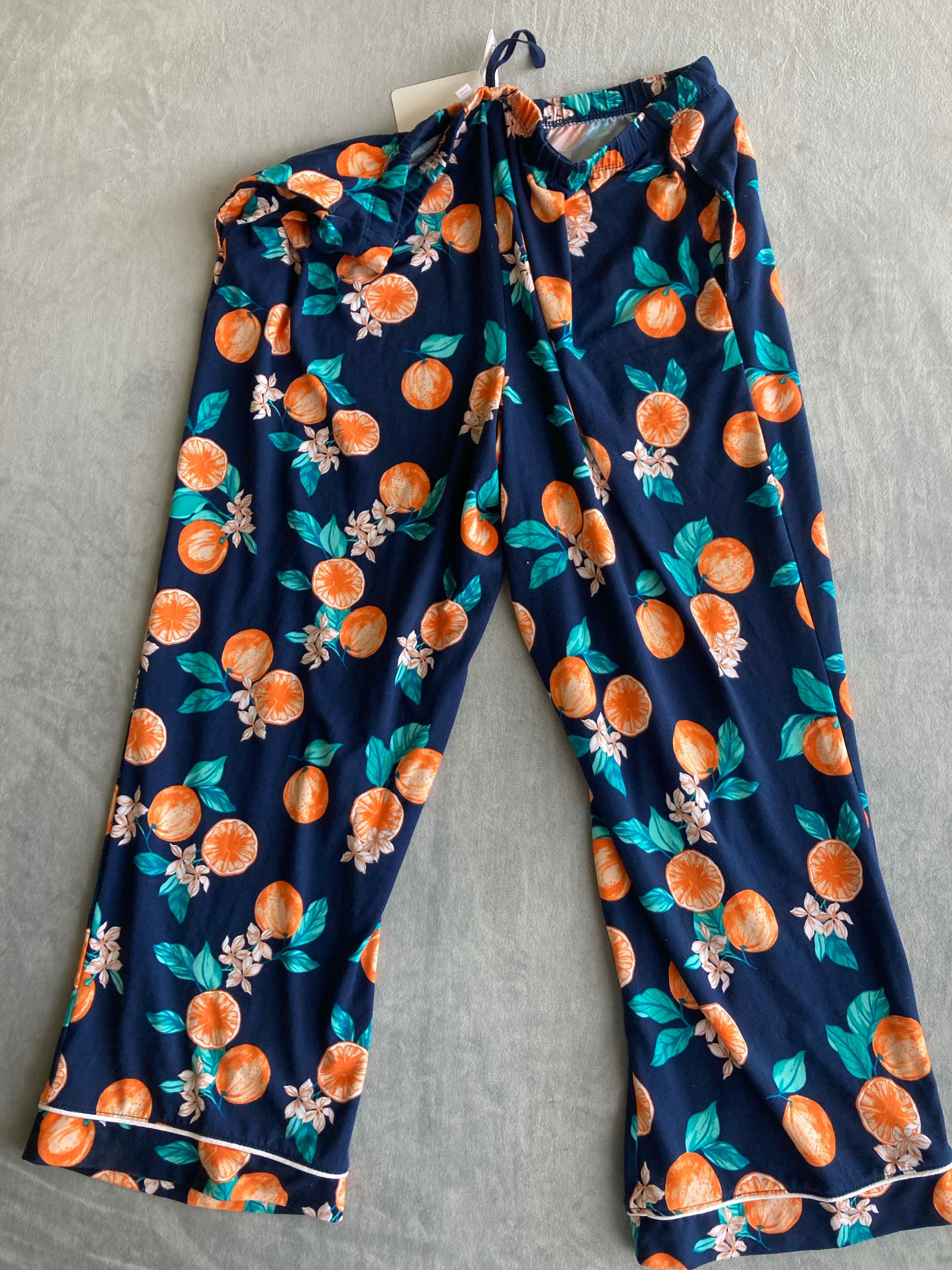 Joyspun Navy Orange Floral Sleep Pants Medium
