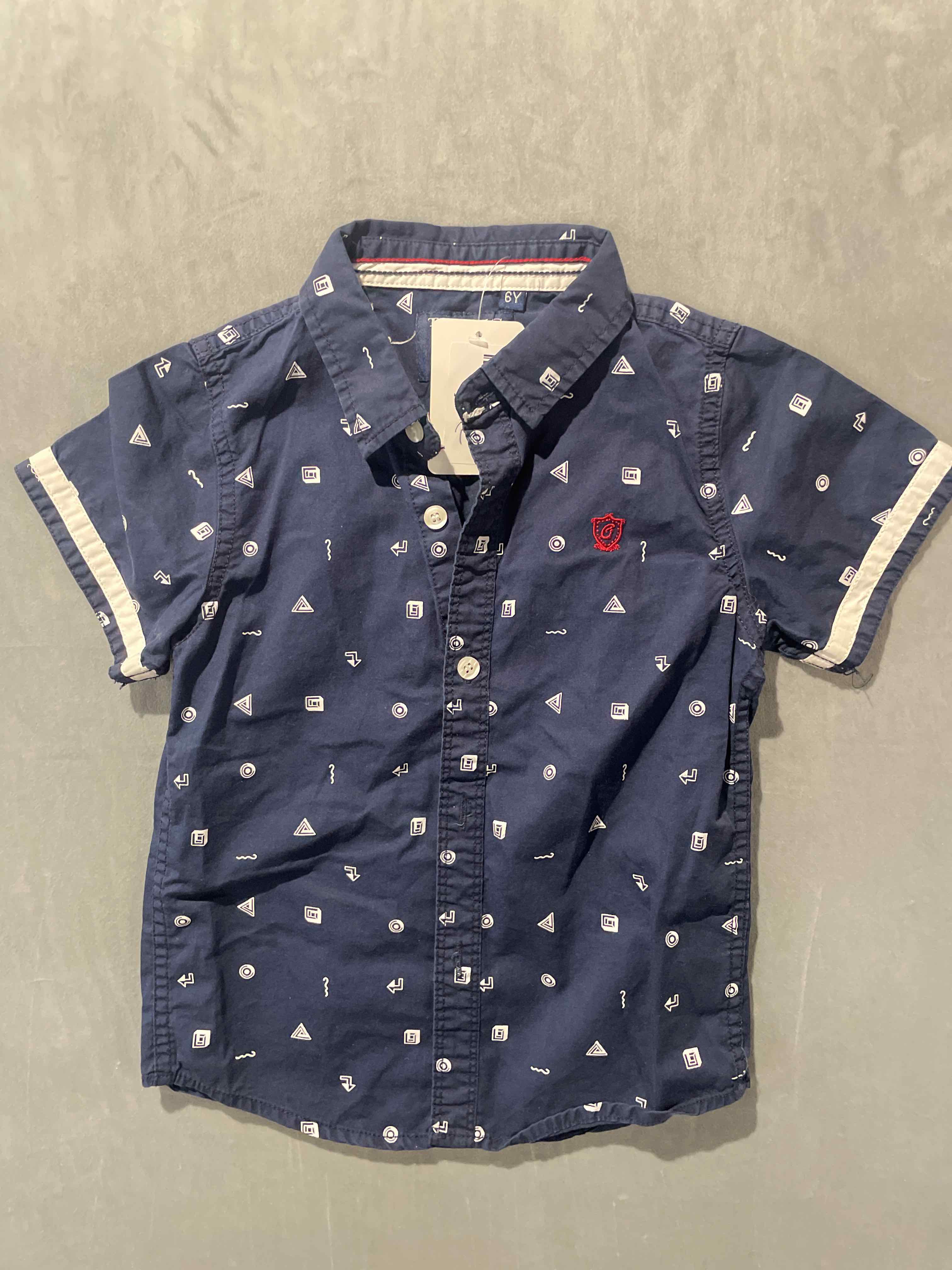 TSNO.7G Navy Cotton button up shirt size 6Y