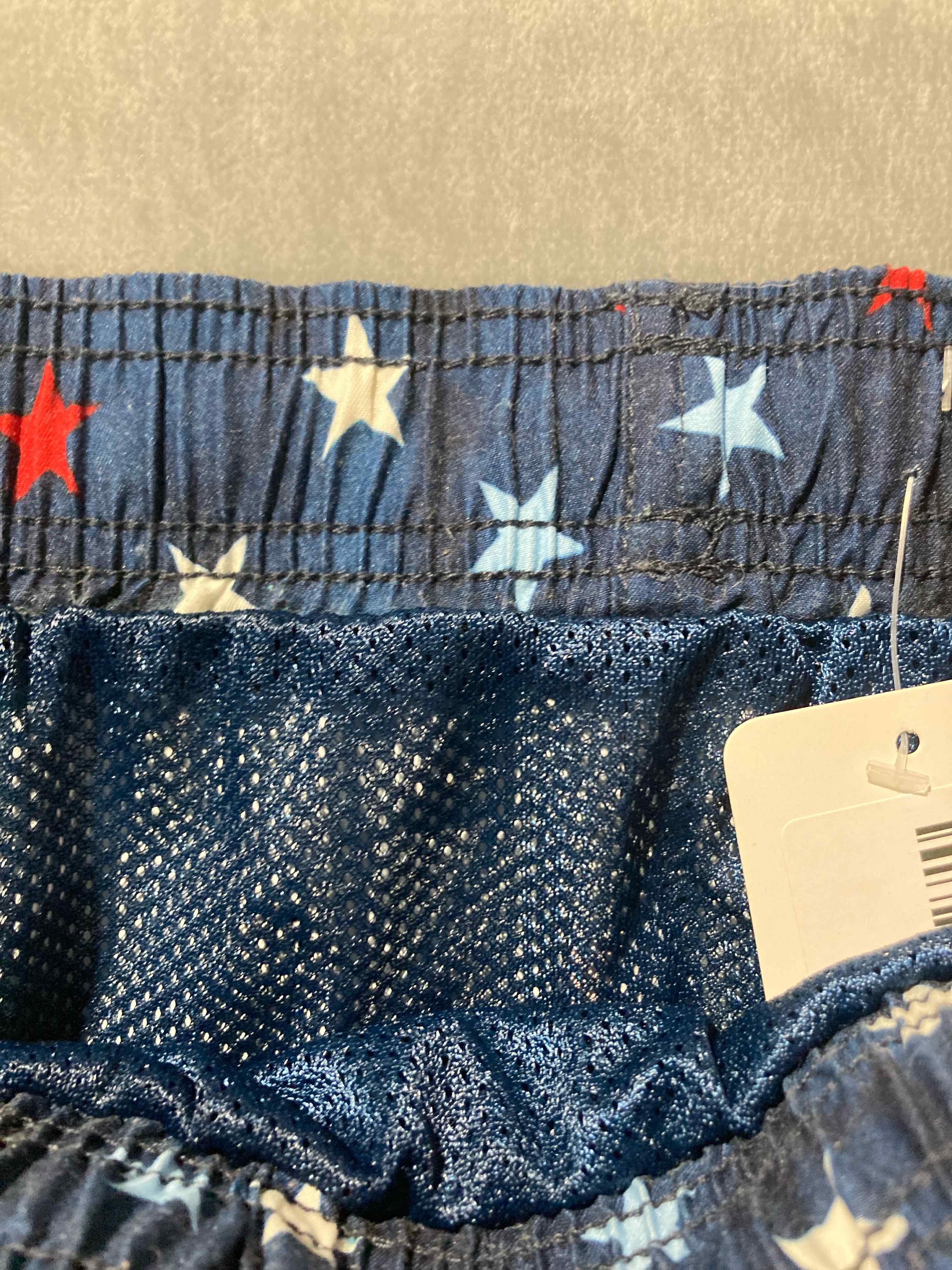 Red, White, and Blue Star Pattern swim trunks