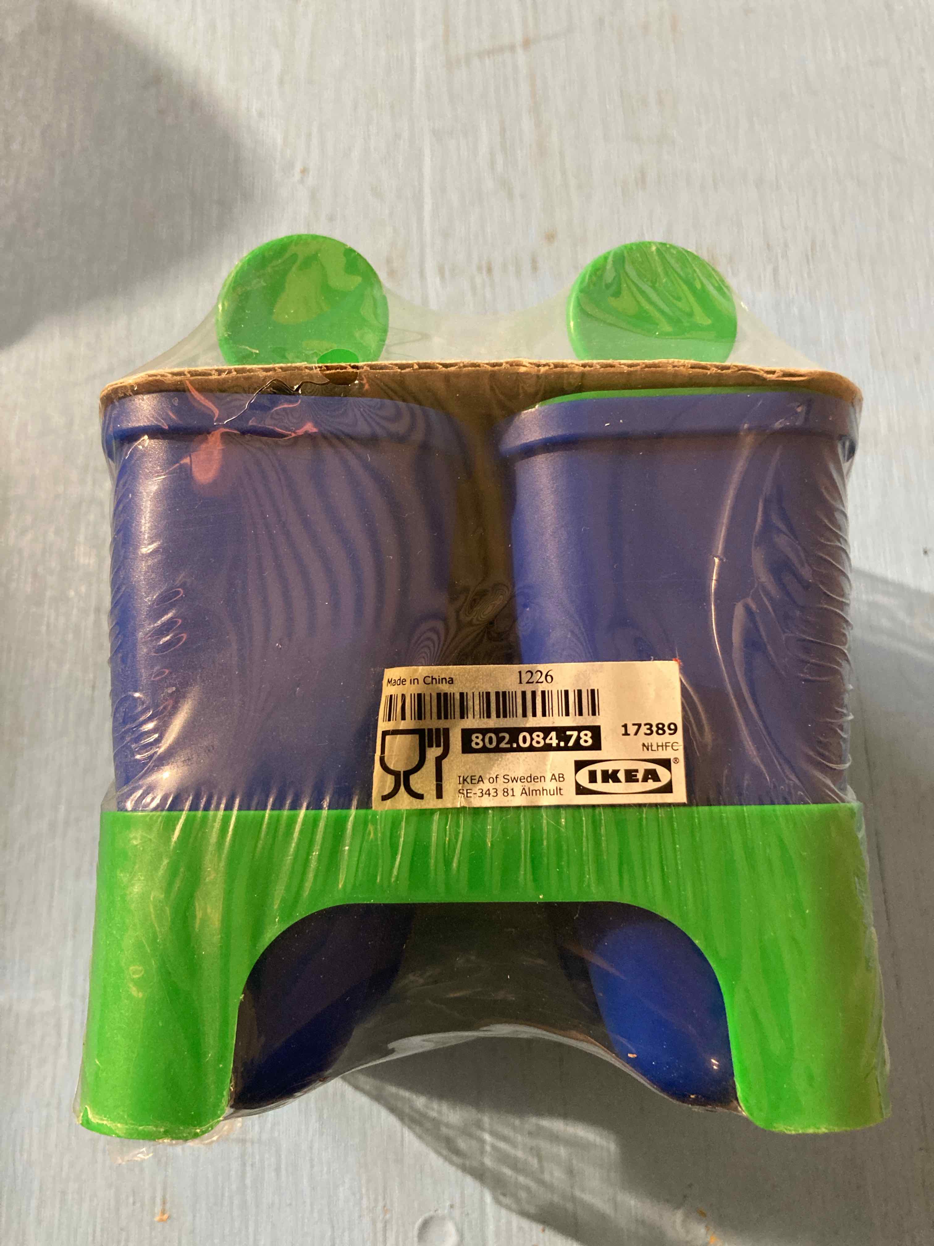 IKEA Blue Green Plastic Children's Cups Set