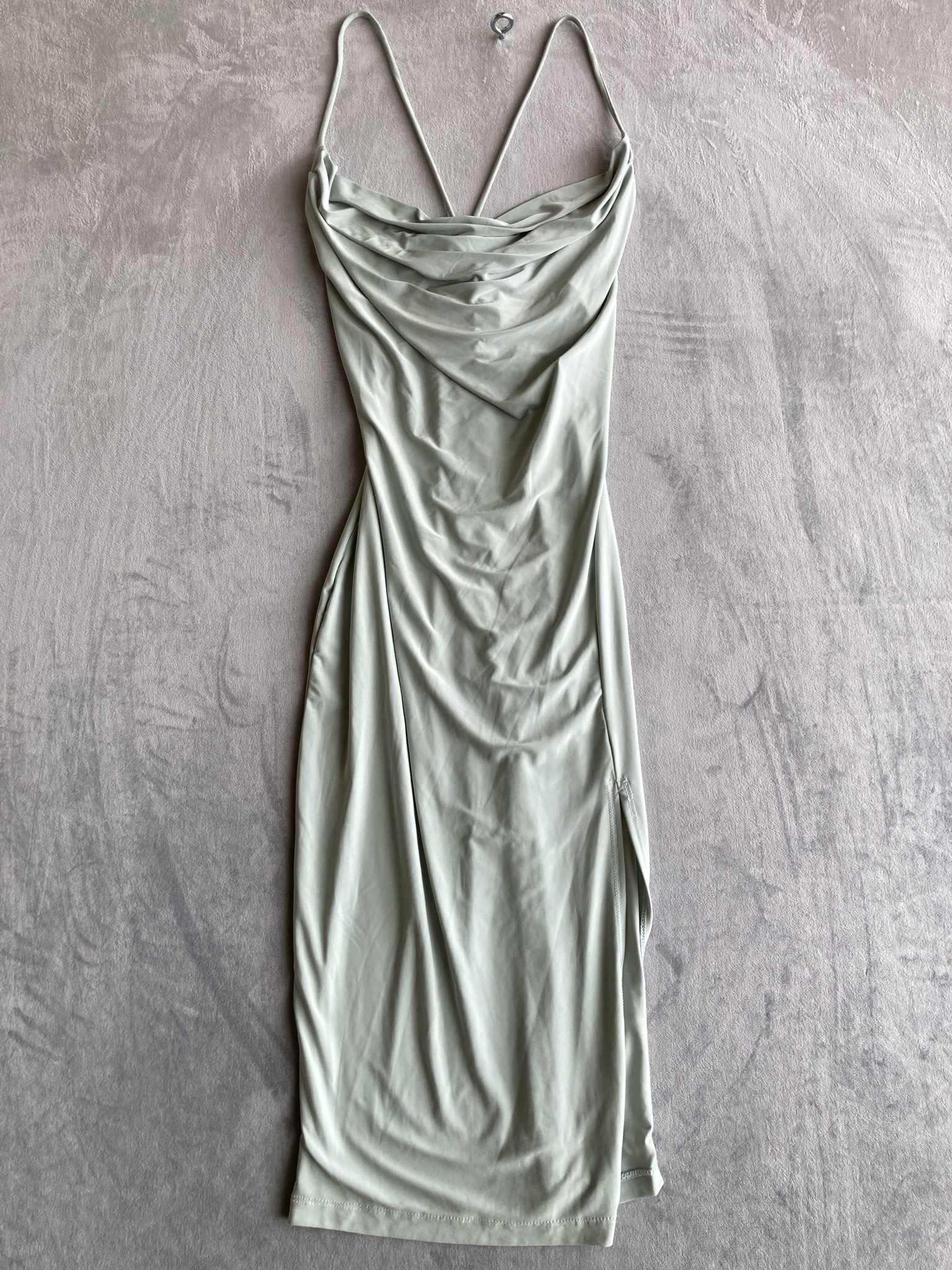 Windsor Light Green Draped Slip Dress