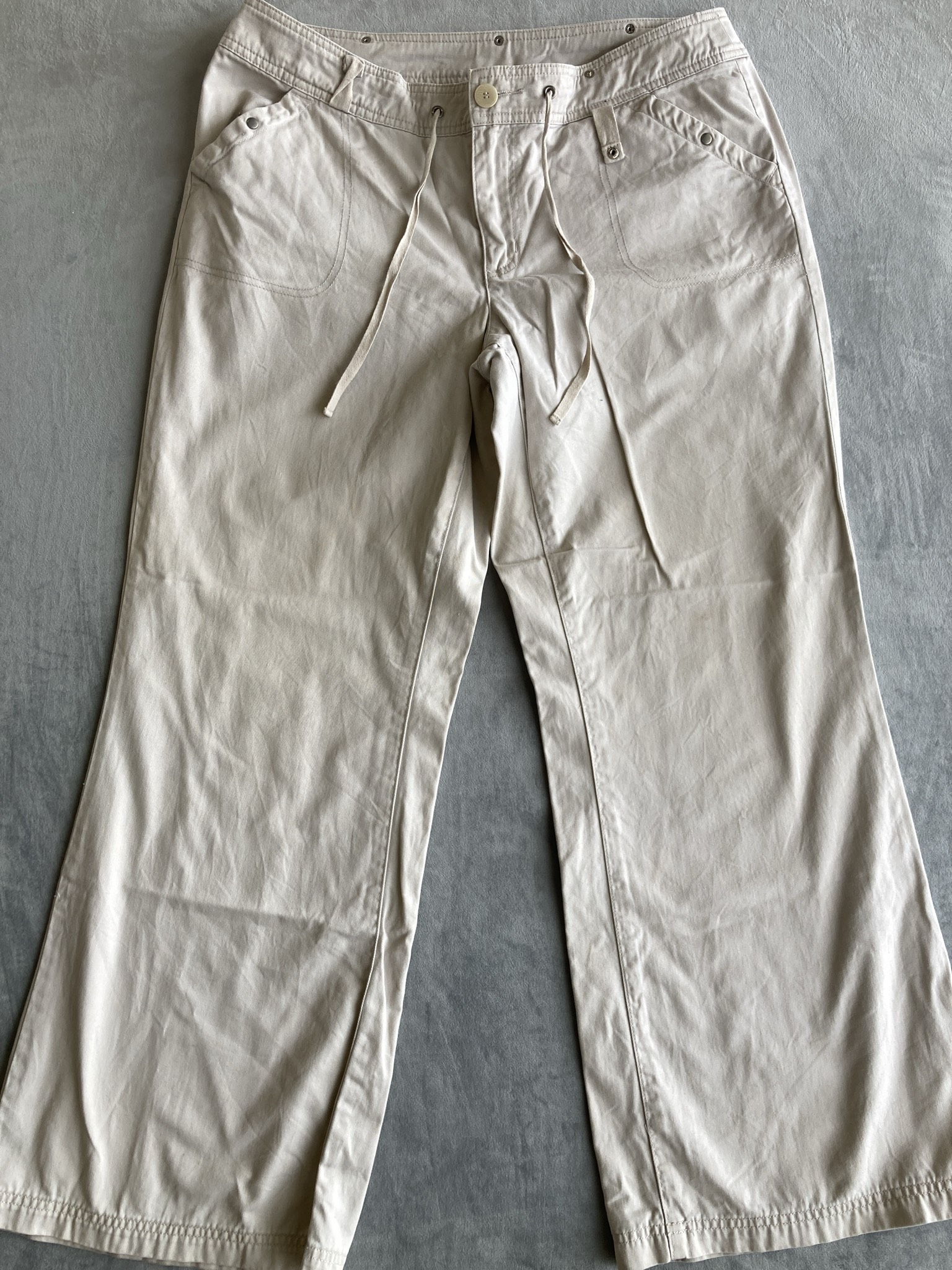 Venezia Beige Cotton Pants Size 16 Average