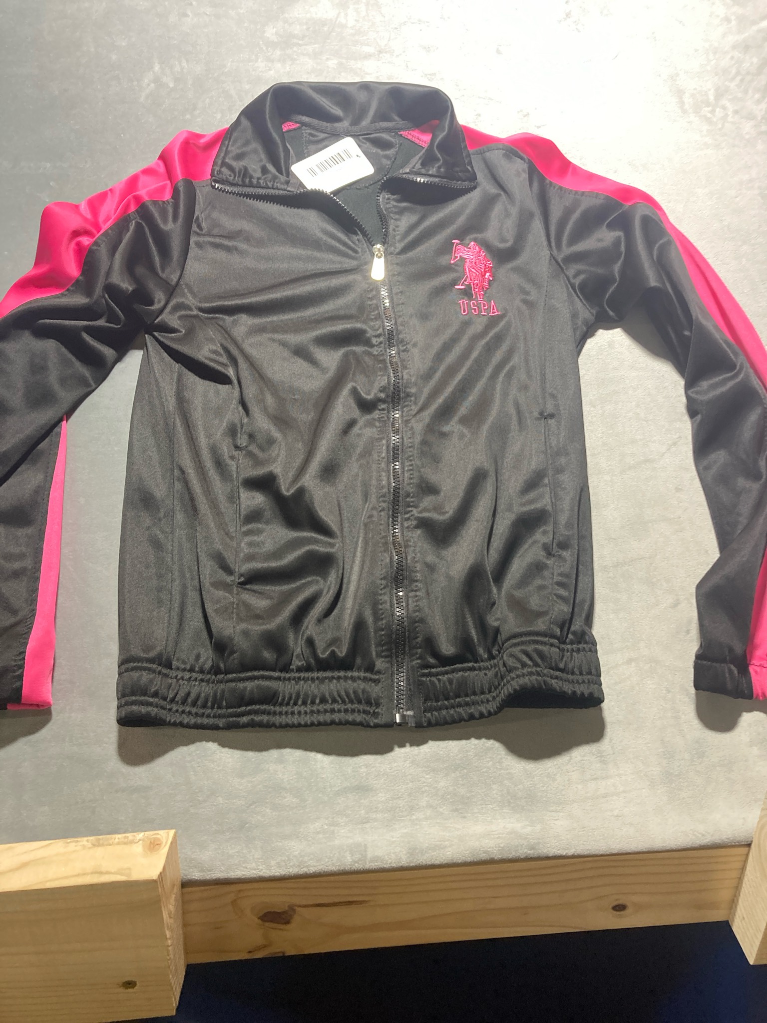 USA Polo Lauren Black Zip-Up Jacket Size L