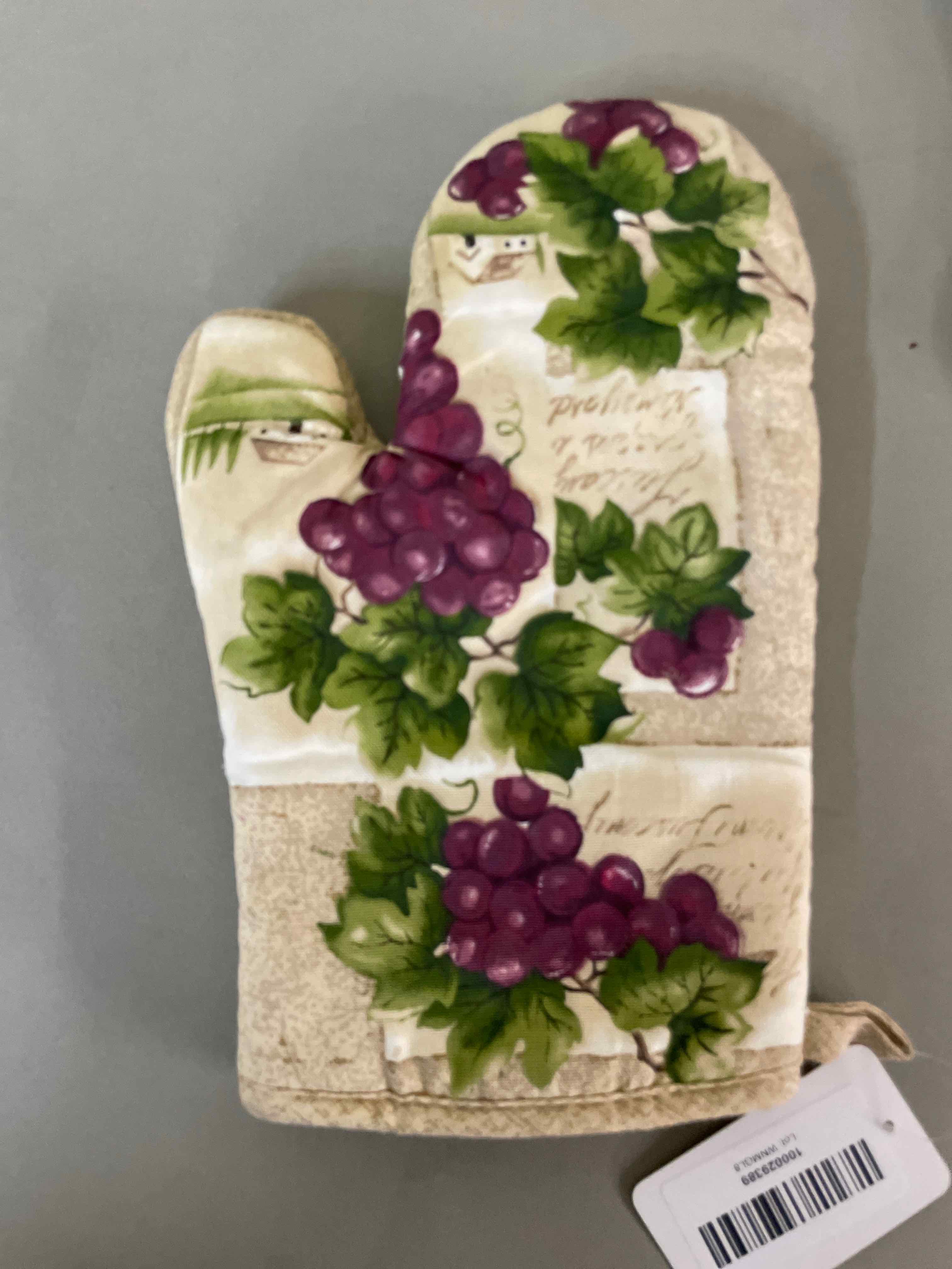 Oven Mitt Beige Green Purple Decorative