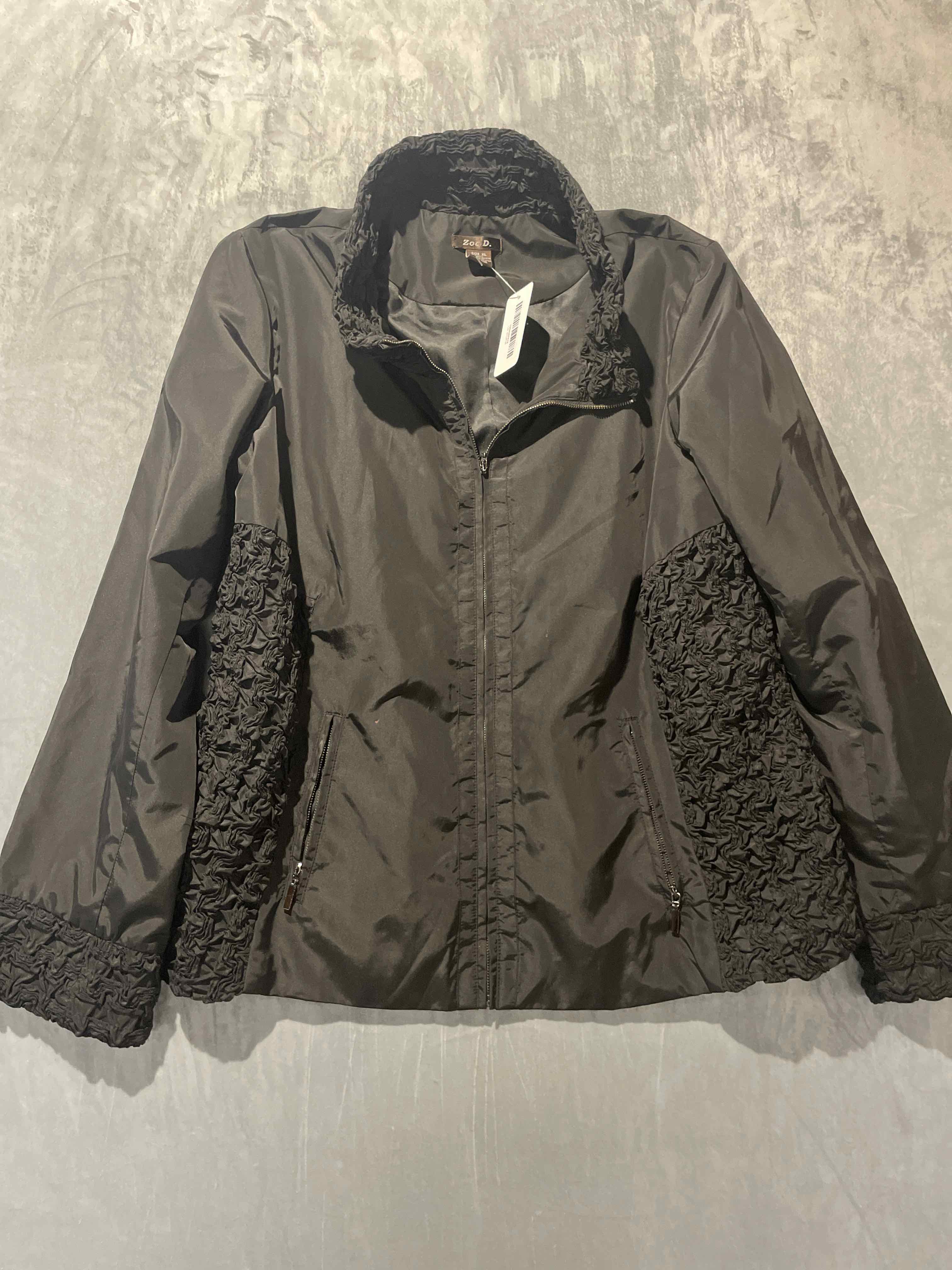 Zoe D. Black Textured Jacket XL