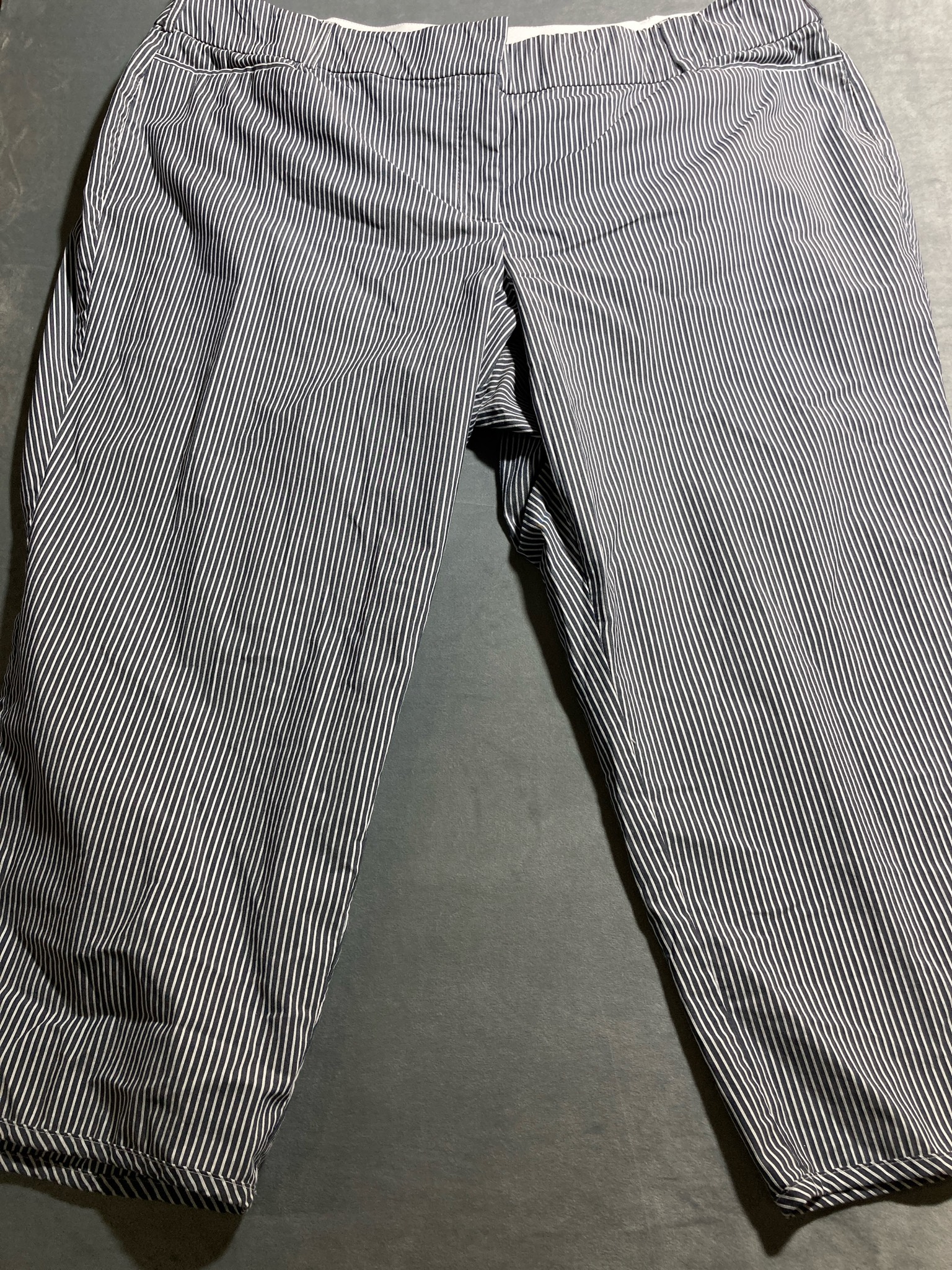 Navy Vertical Stripe Tailored Shorts