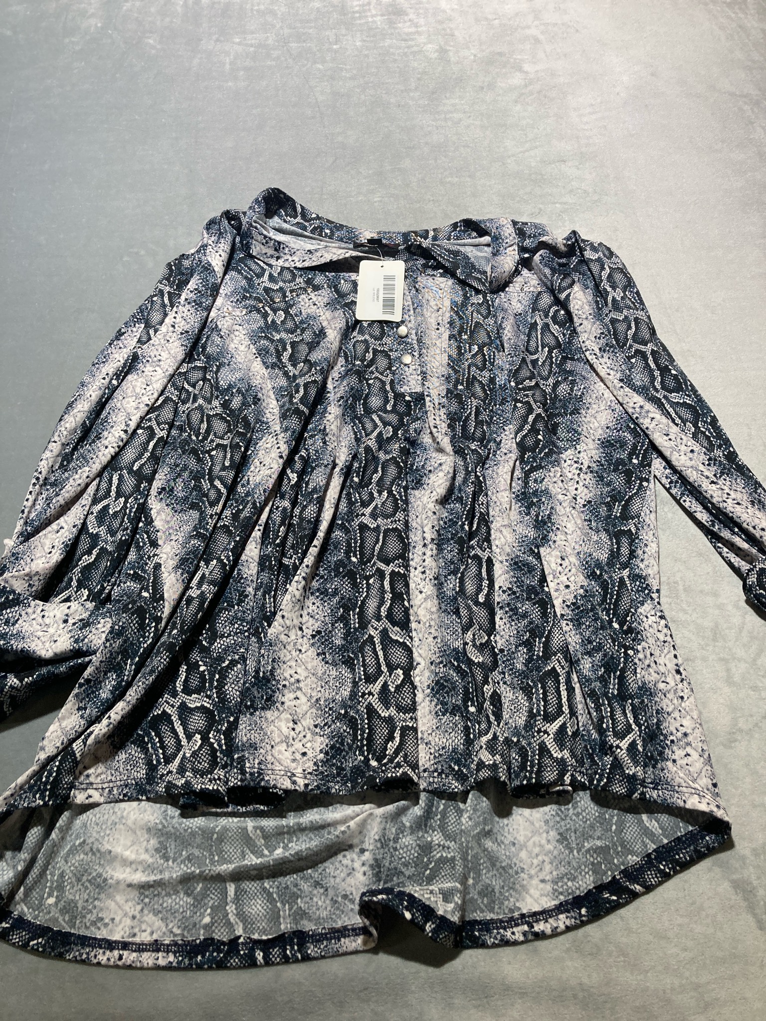 Navy Snakeskin Tunic