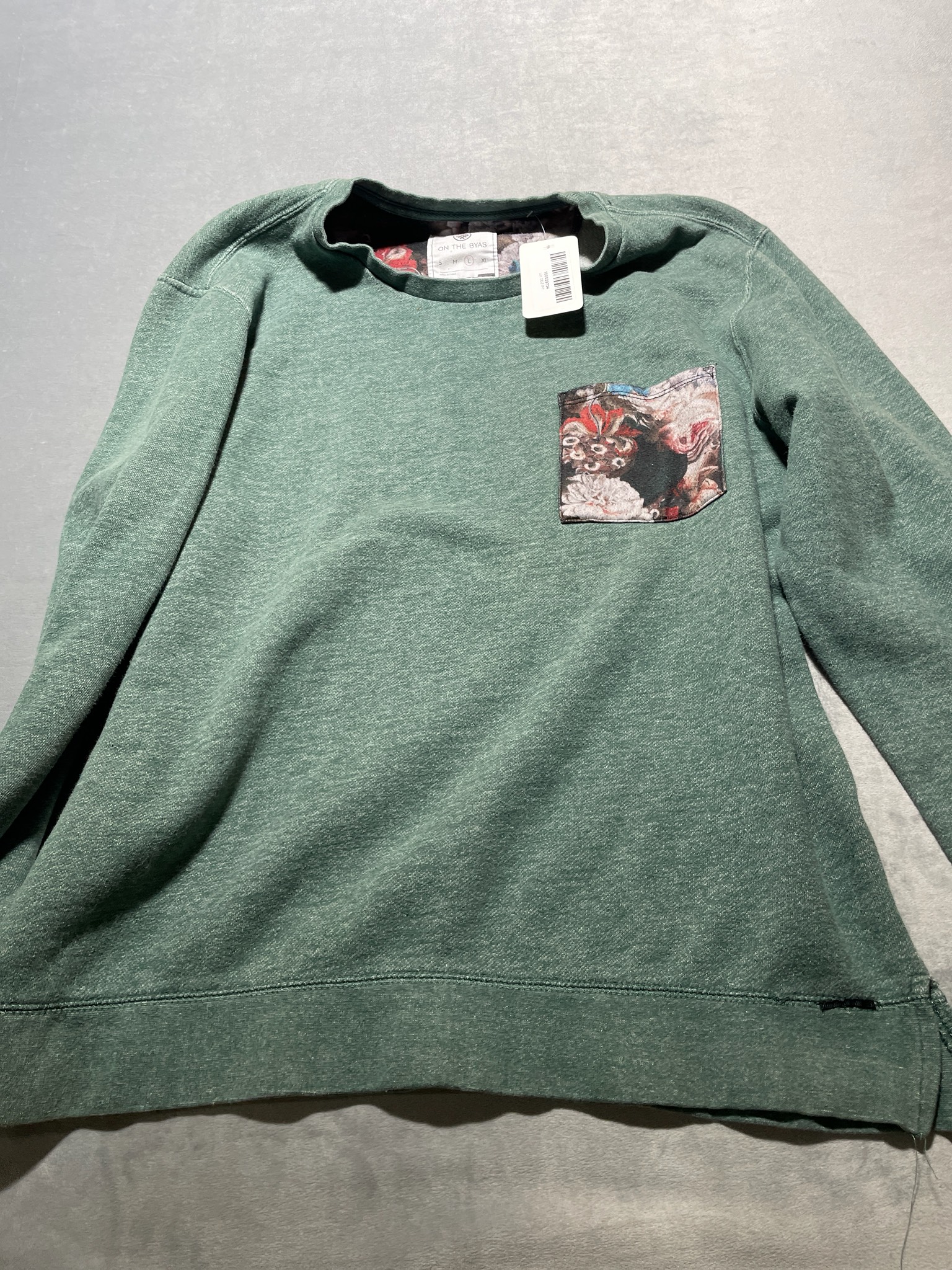 On The Byas Heathered Green Crewneck Sweatshirt