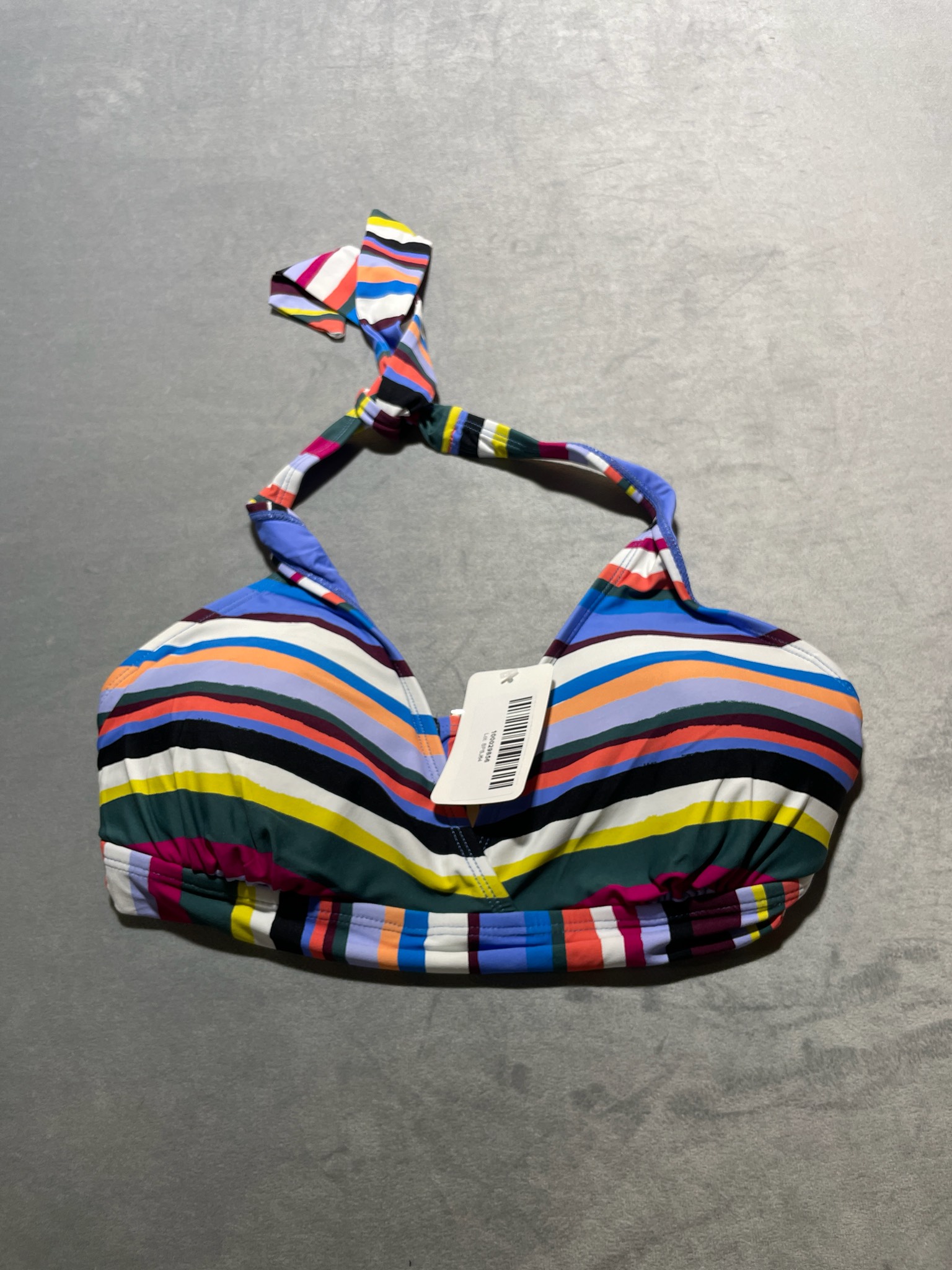 Multicolor Striped Stretch Swim Bikini Top