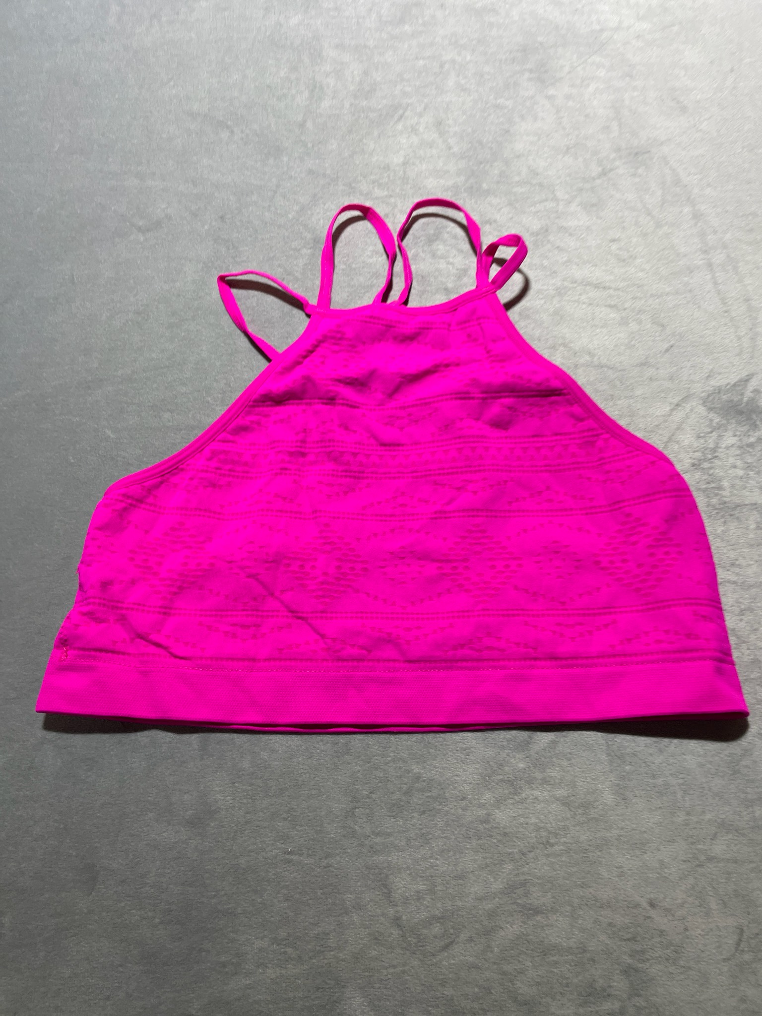 Hot Pink Stretch Knit Crop Tank