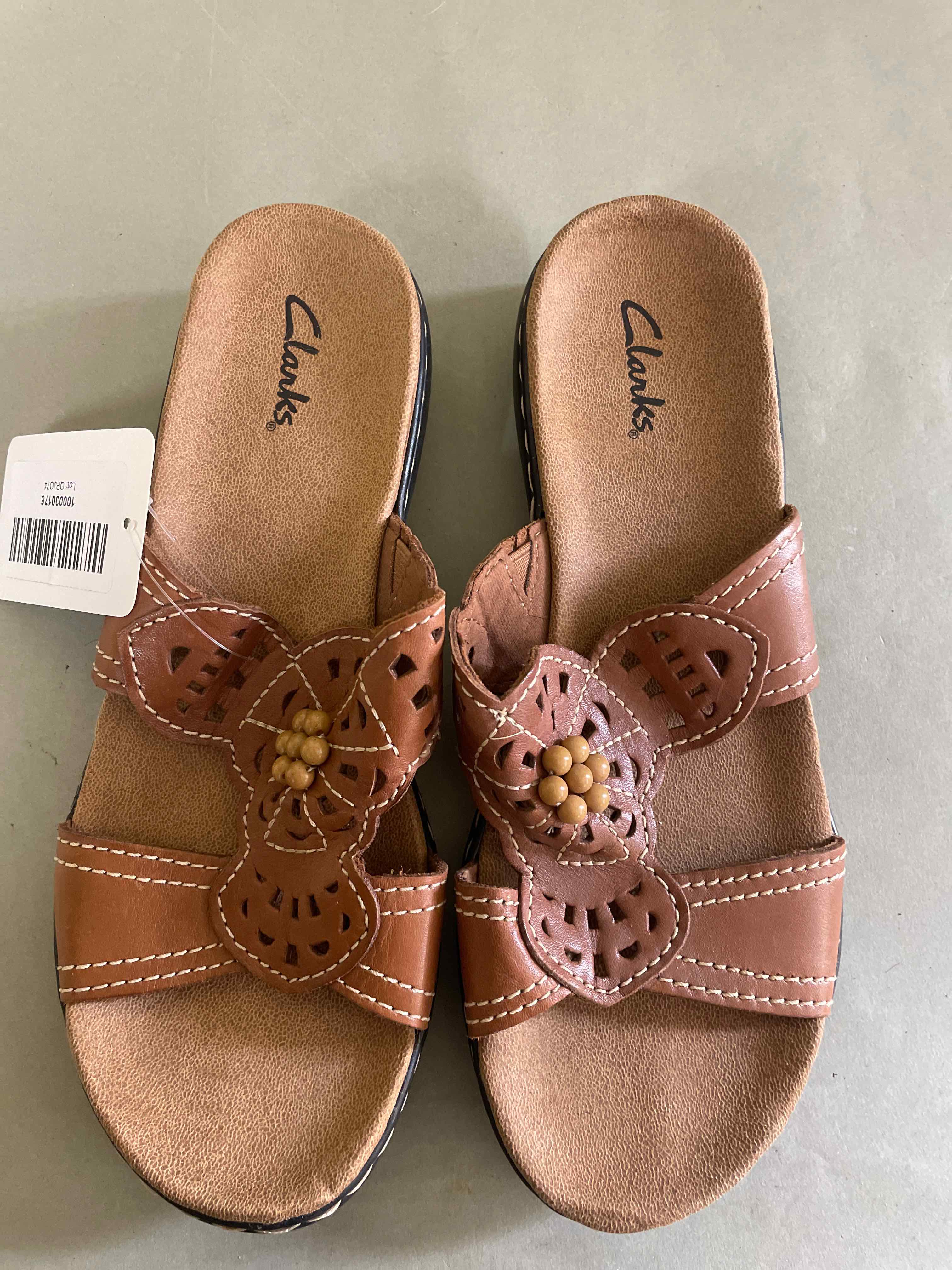 Clarks Brown Leather Casual Sandals