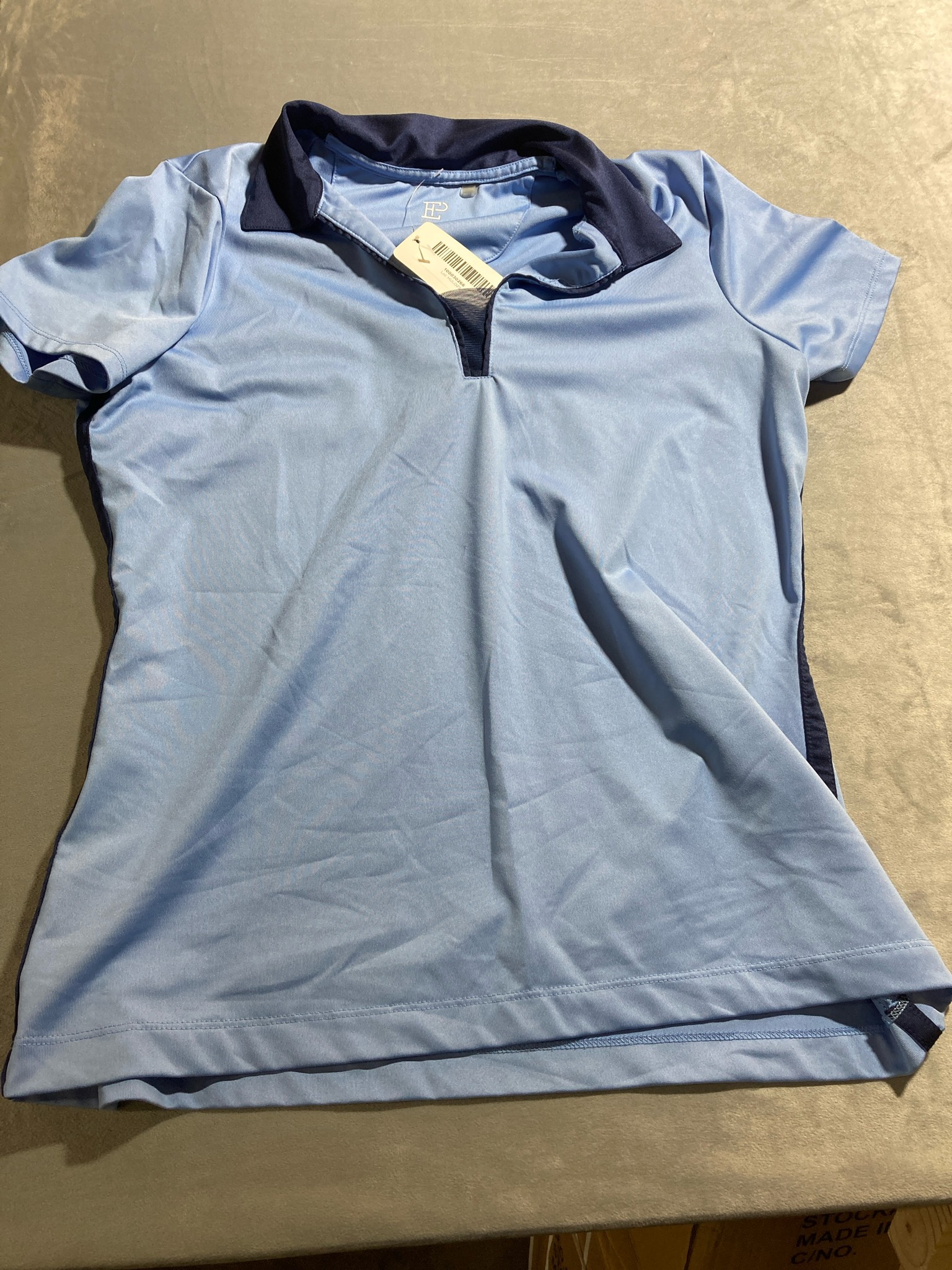 EP New York Light Blue Synthetic Polo Top Size M