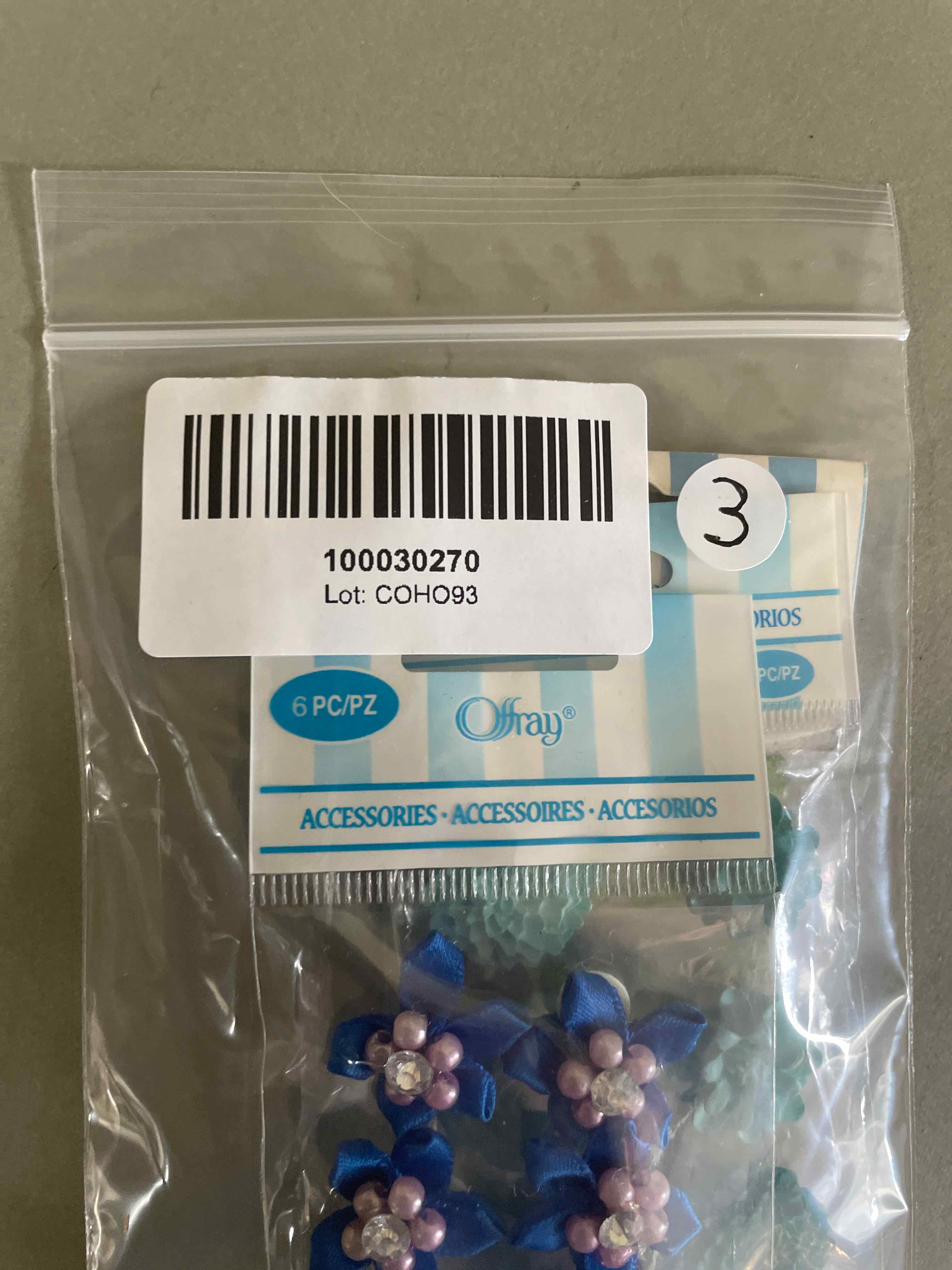 Offray Blue Floral Decorations 6 Pack