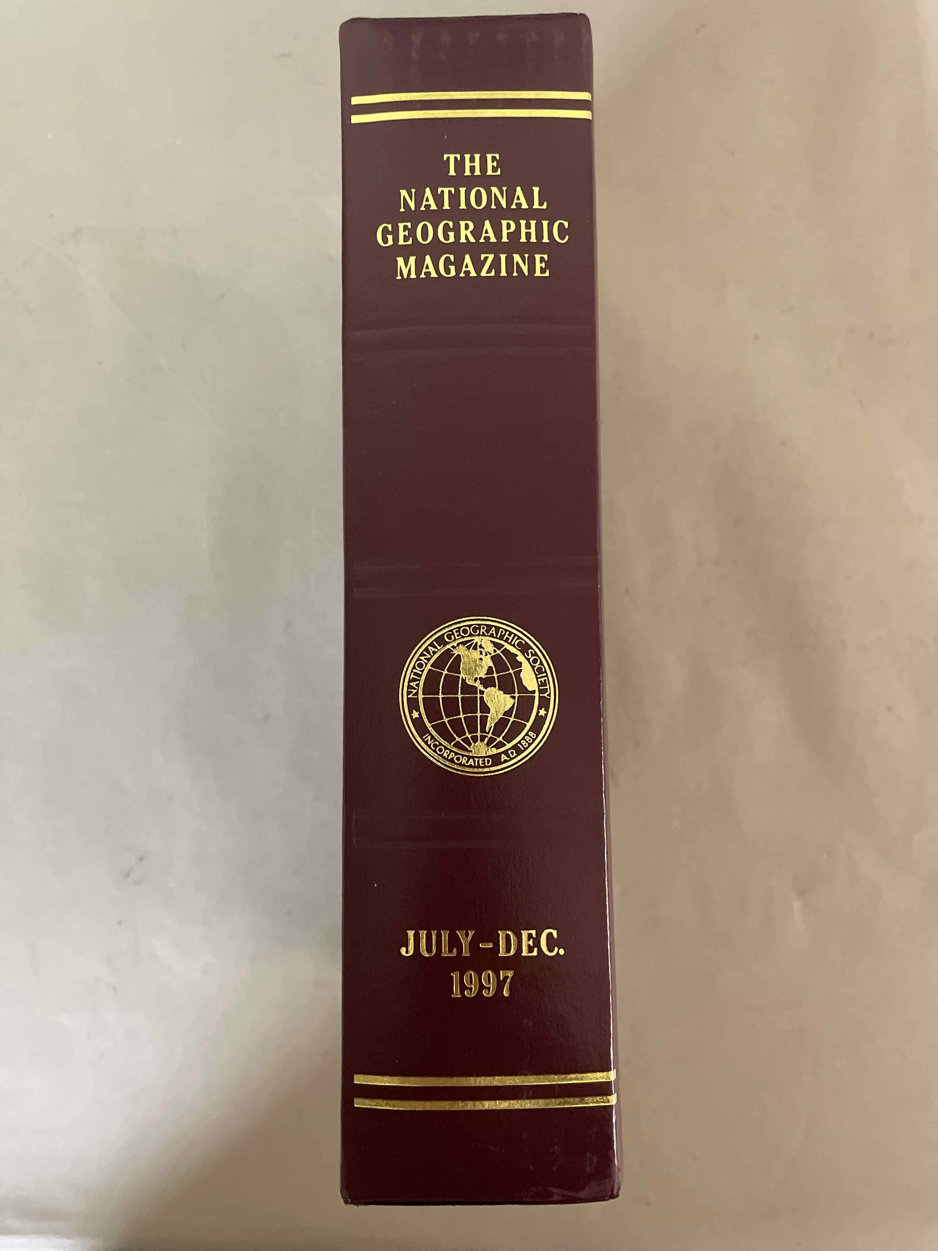 National Geographic Maroon Hardcover Magazine Collection July-December 1997