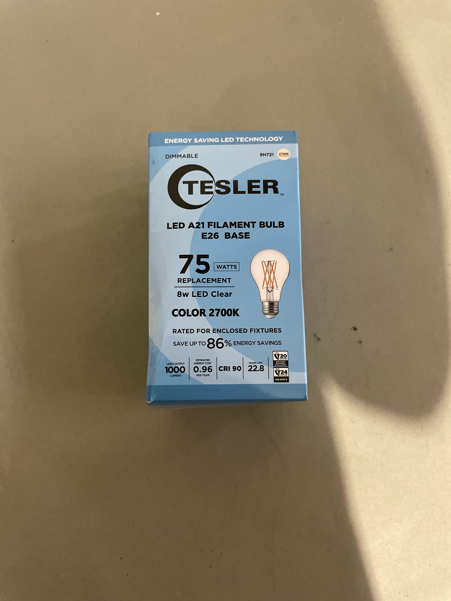 TESLER Blue Energy Saving Dimmable LED Bulb