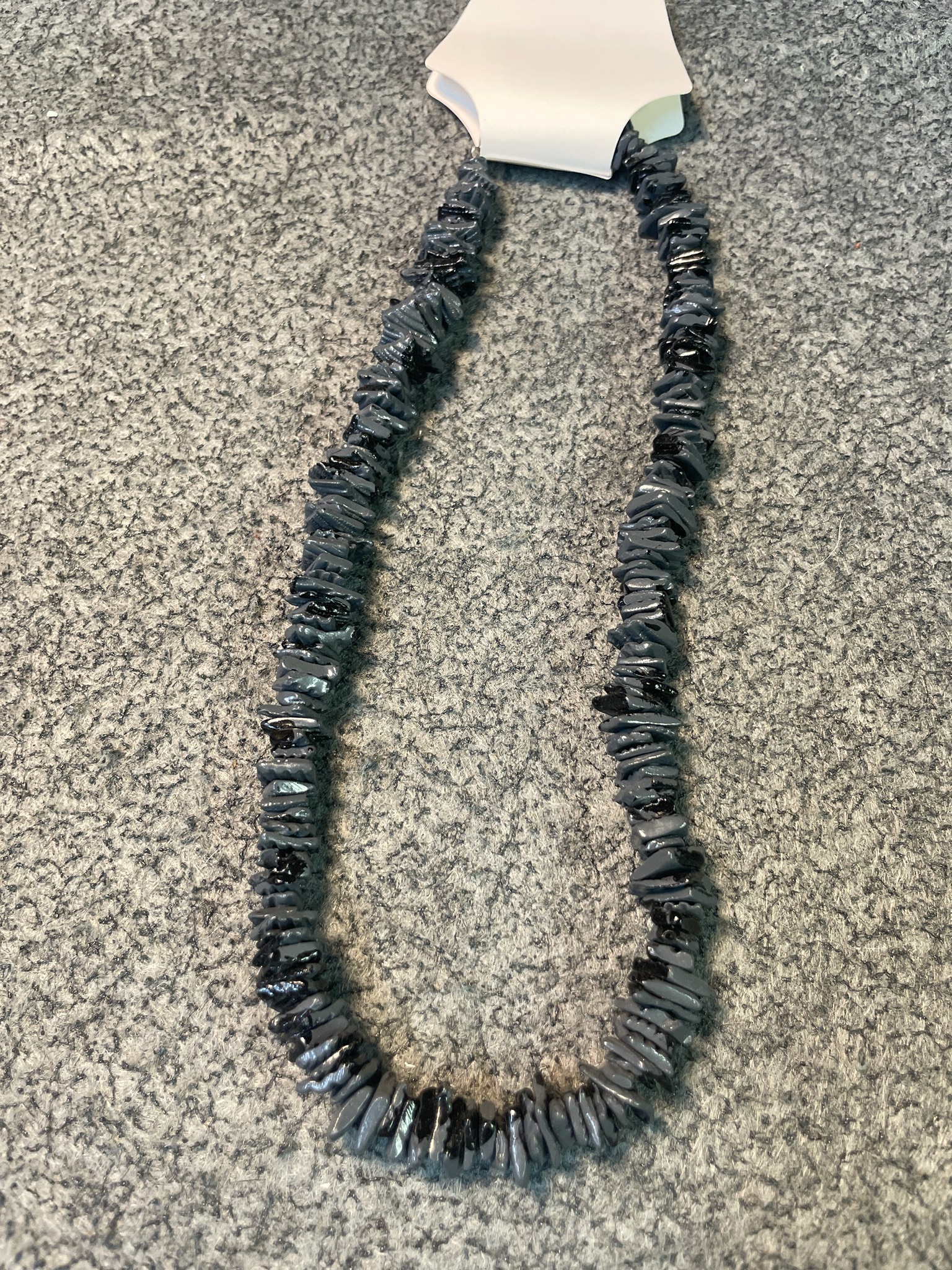 Gray and Black Beaded Necklace