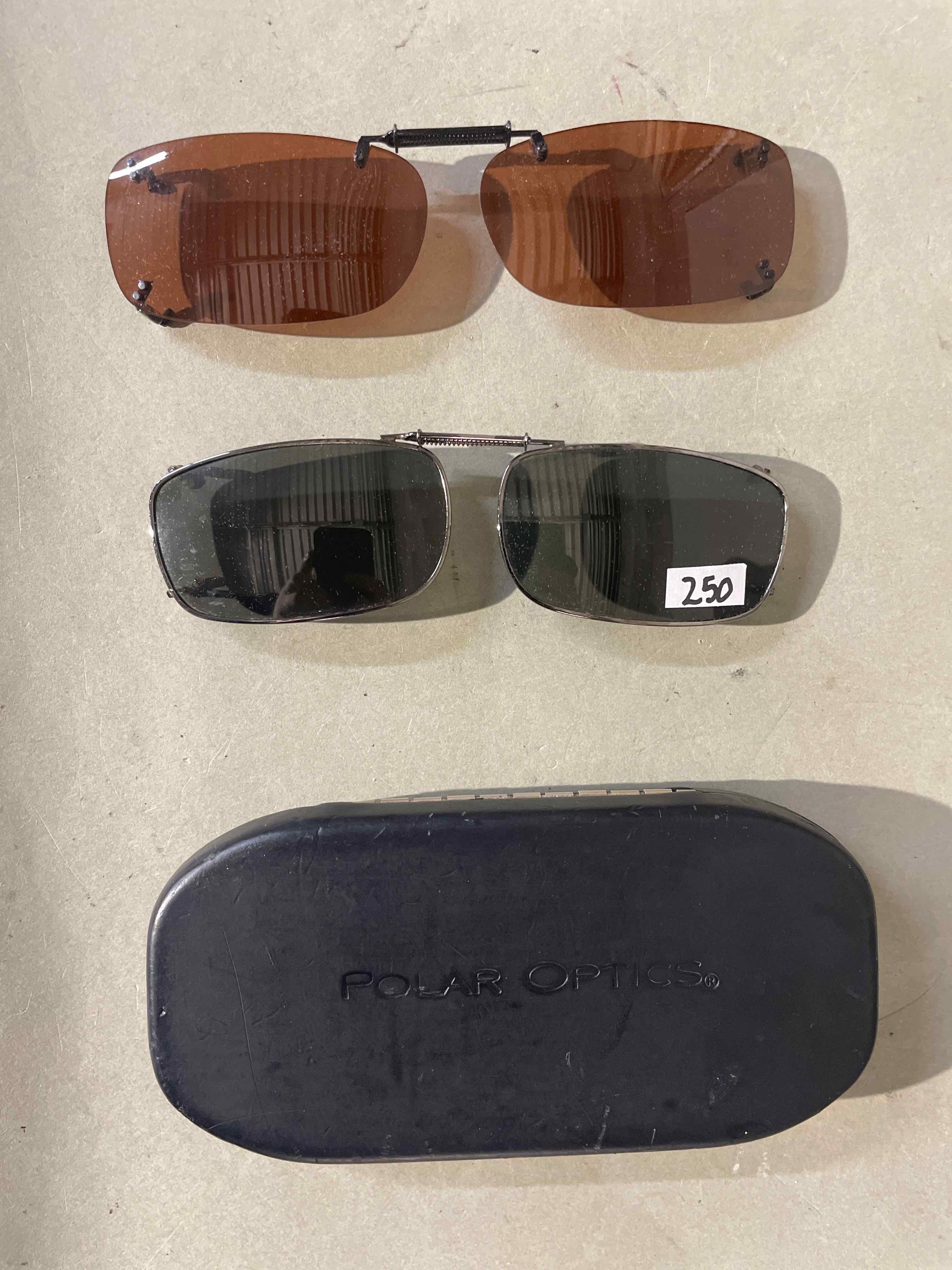 Polar Optics Brown Clip On Sunglasses