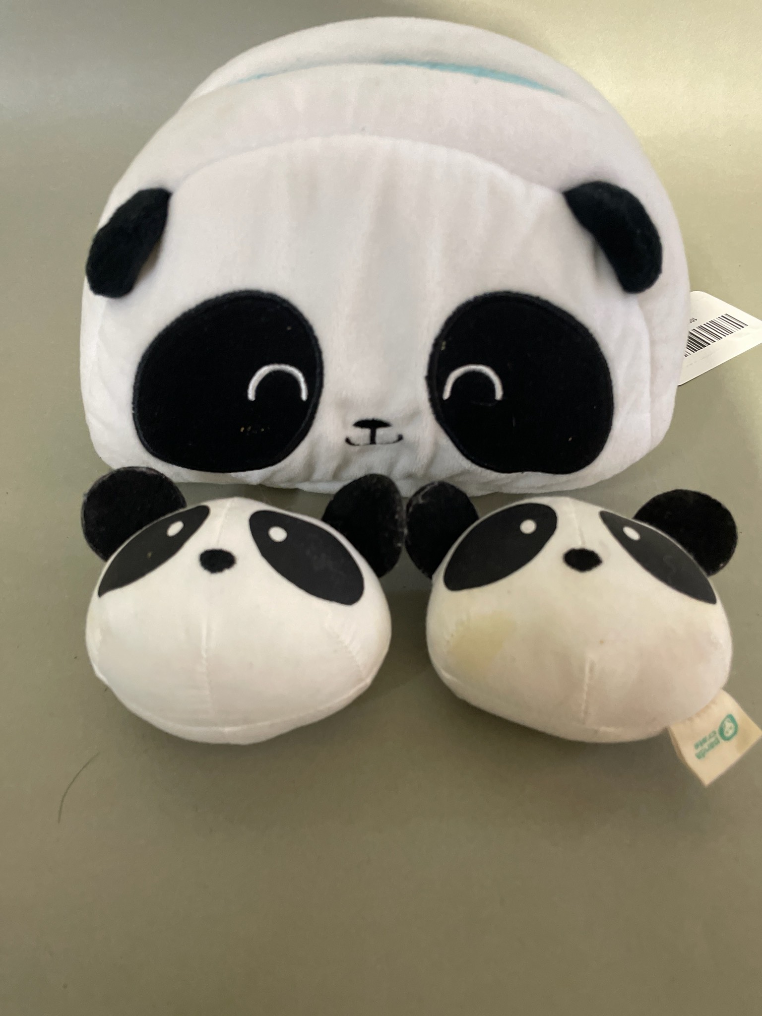 Black and White Panda Plush Toy Set