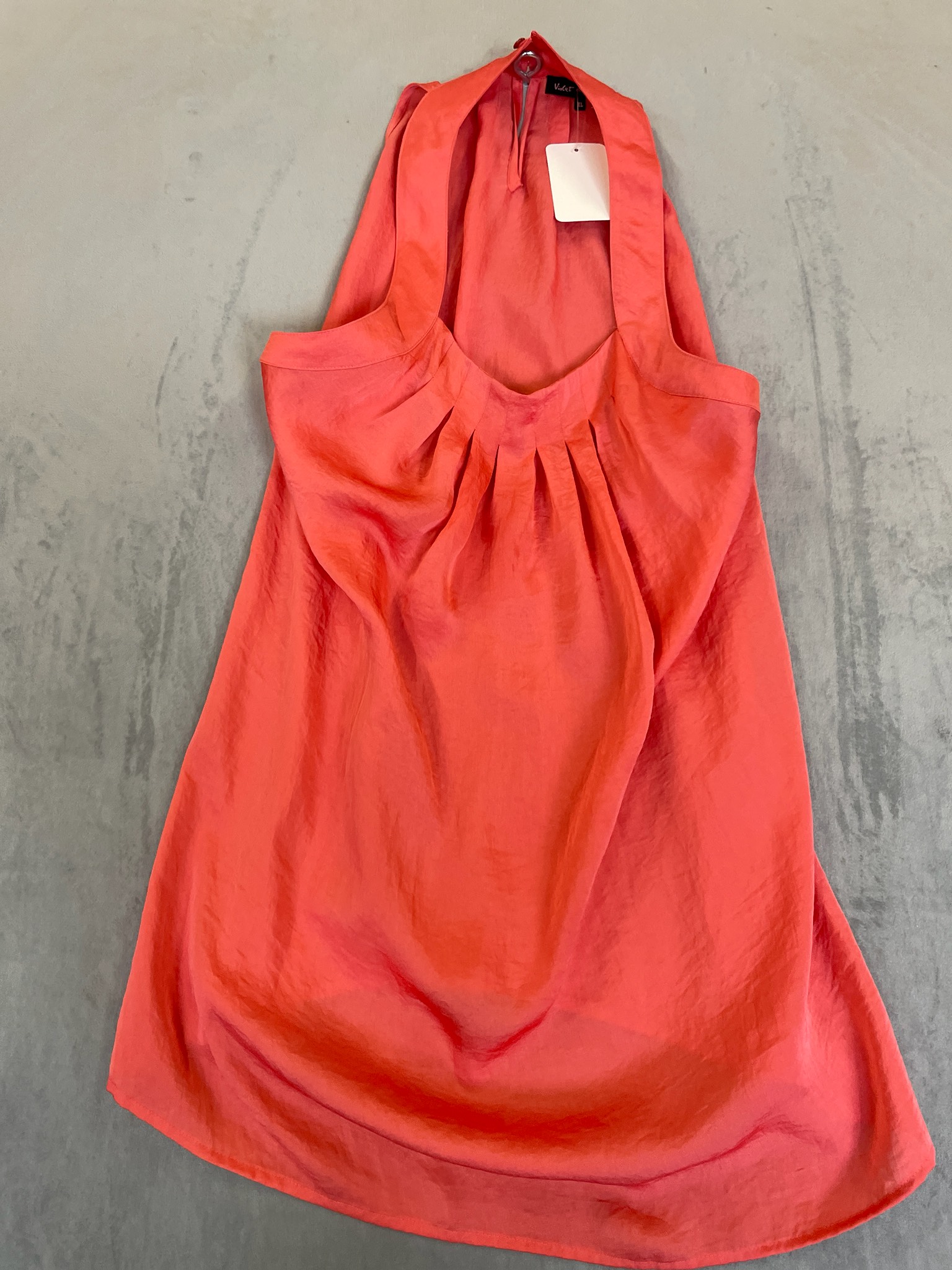 Violet + Claire Coral Pleated Sleeveless Top Size XL