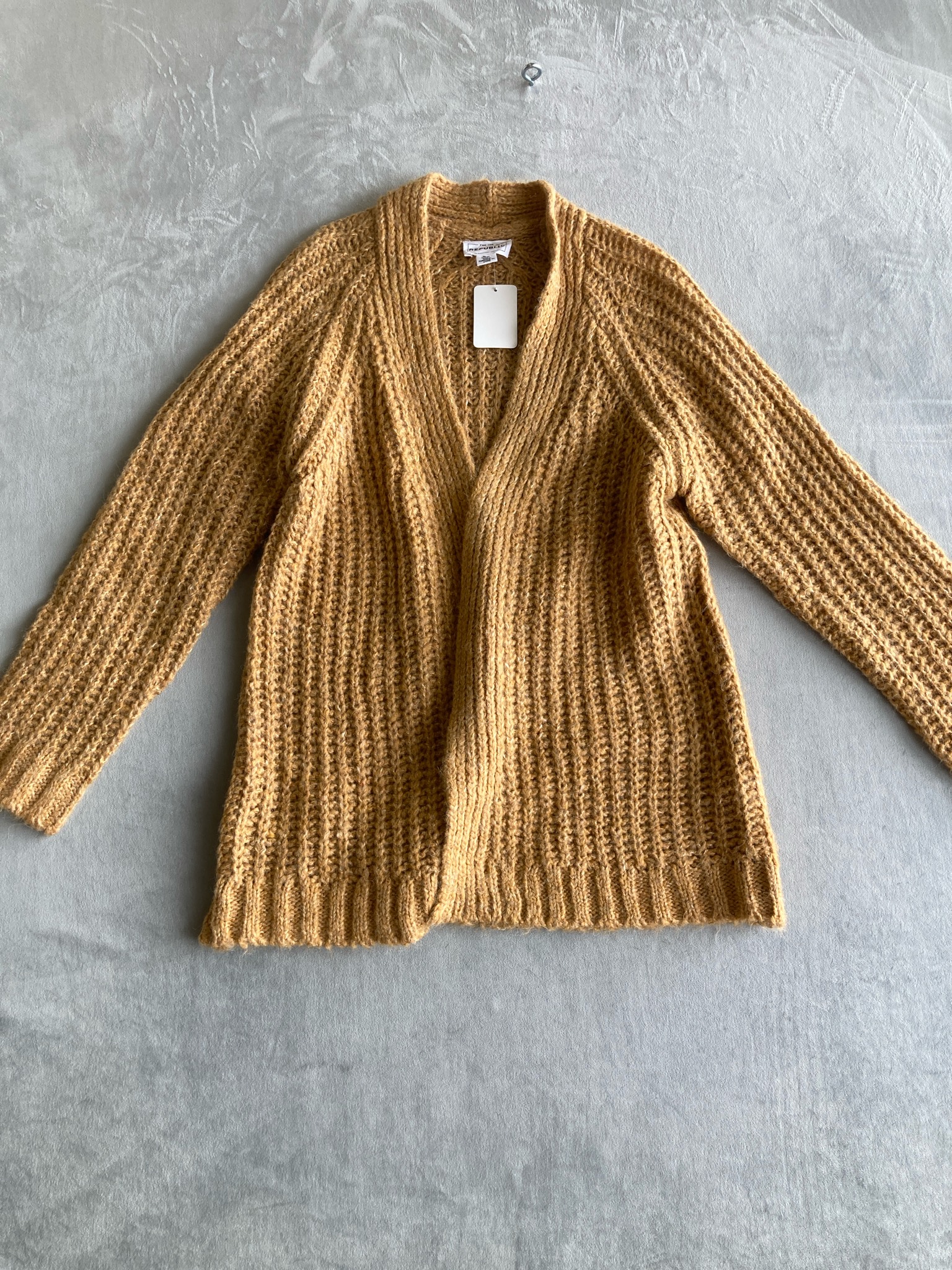 FOR THE REPUBLIC Golden Knitted Cardigan Size M