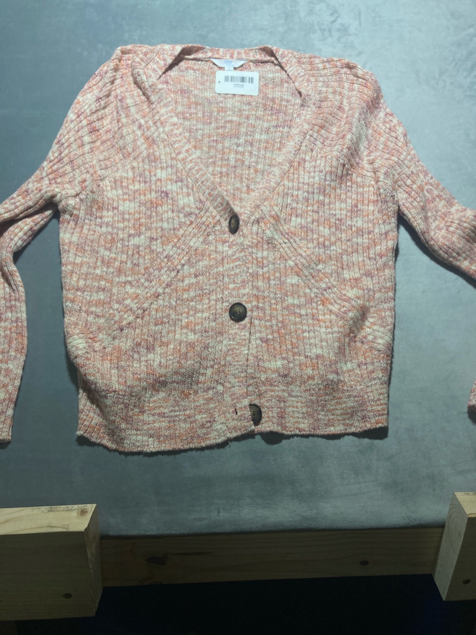 TIME AND TRU Pink Knitted Cardigan Size L (12-14)
