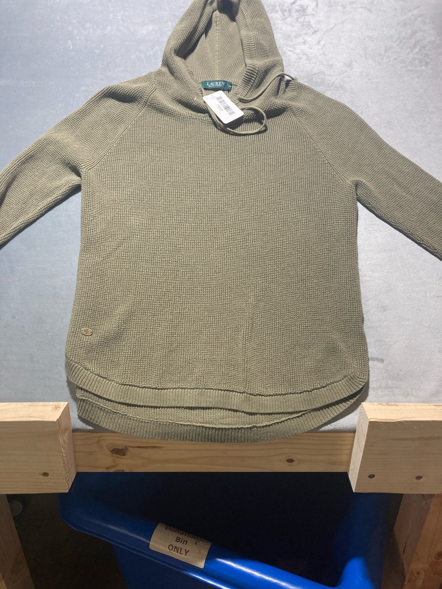 Ralph Lauren Olive Green Hooded Sweater Size L