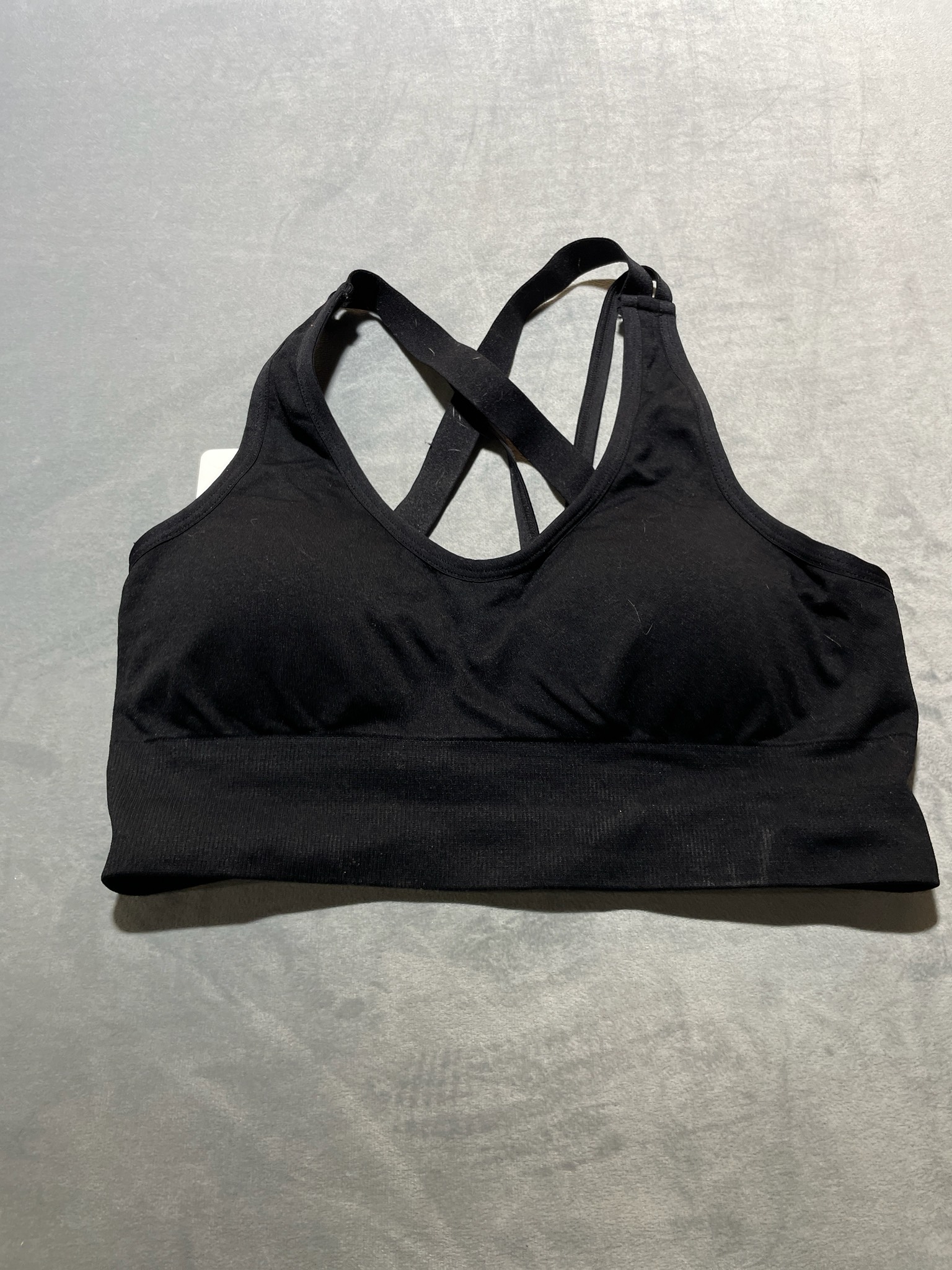 Black Stretch Knit Sports Bra