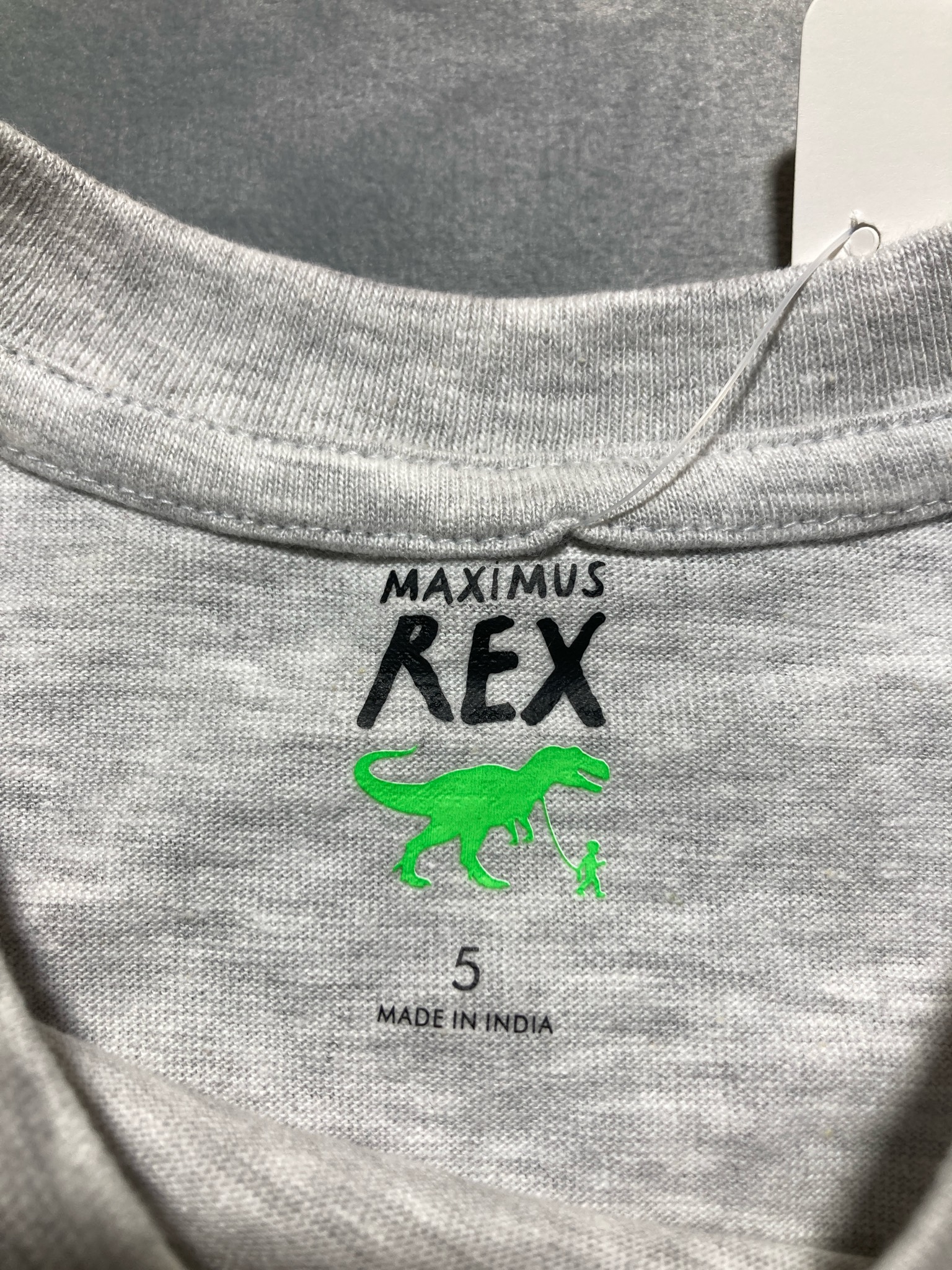 Maximus Rex Gray Cotton blend graphic t shirt size 5