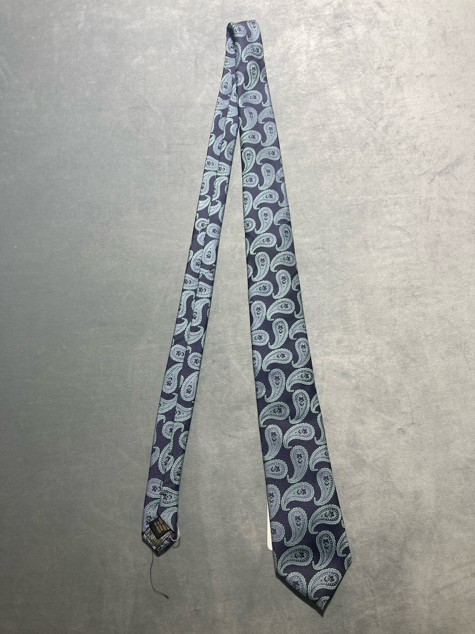 Valerio Garati Purple paisley print polyester tie