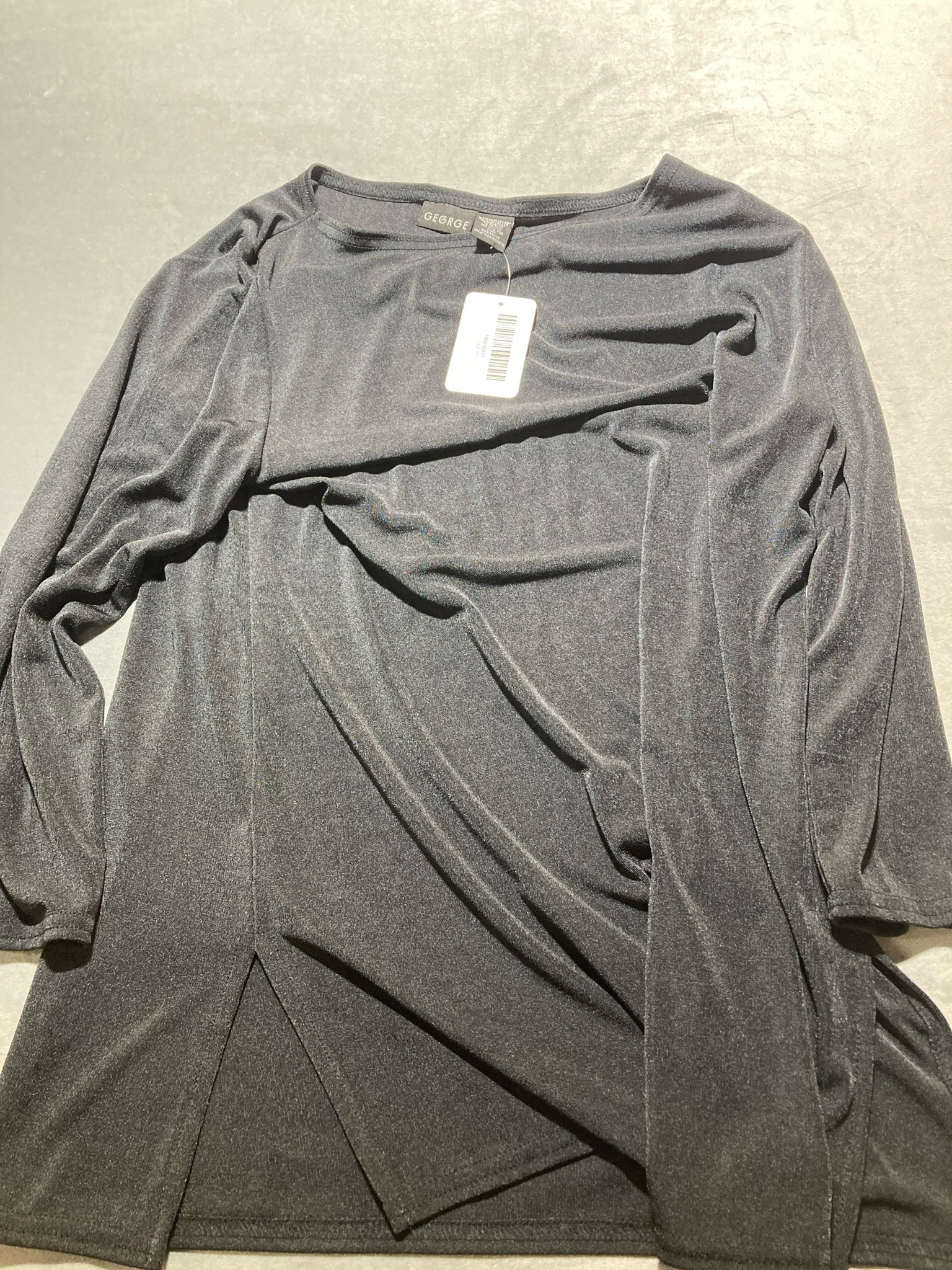 George Charcoal Stretch Knit Long Sleeve Top