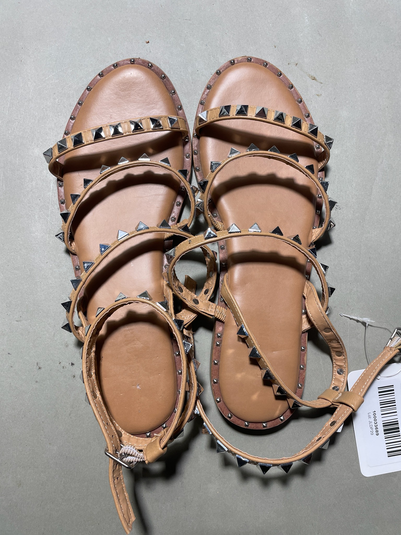 CUSHIONAIRE Tan Strappy Sandals Size 8