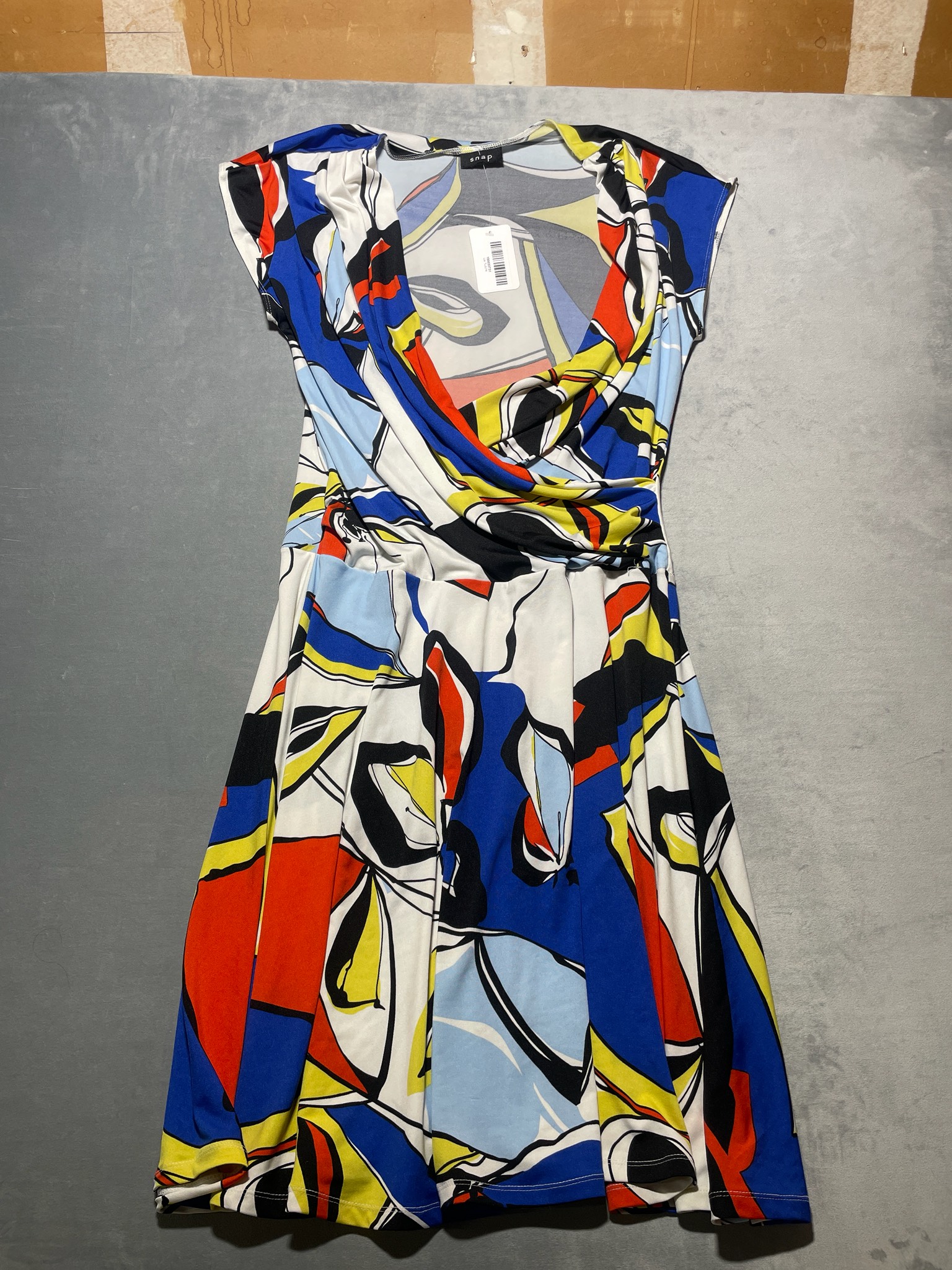 snap Colorful Abstract Pattern Dress