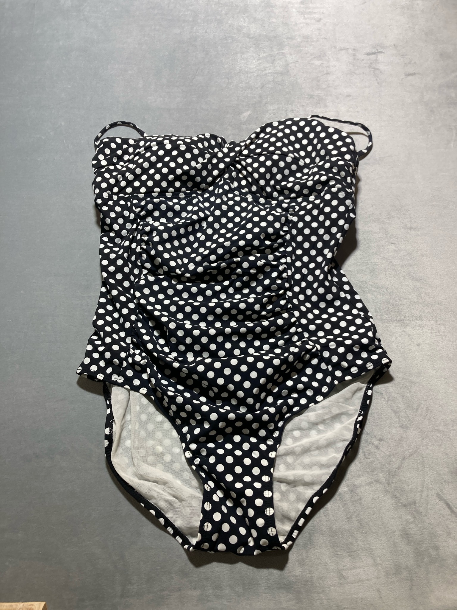 Black and White Polka Dot One-Piece Swimsuit
