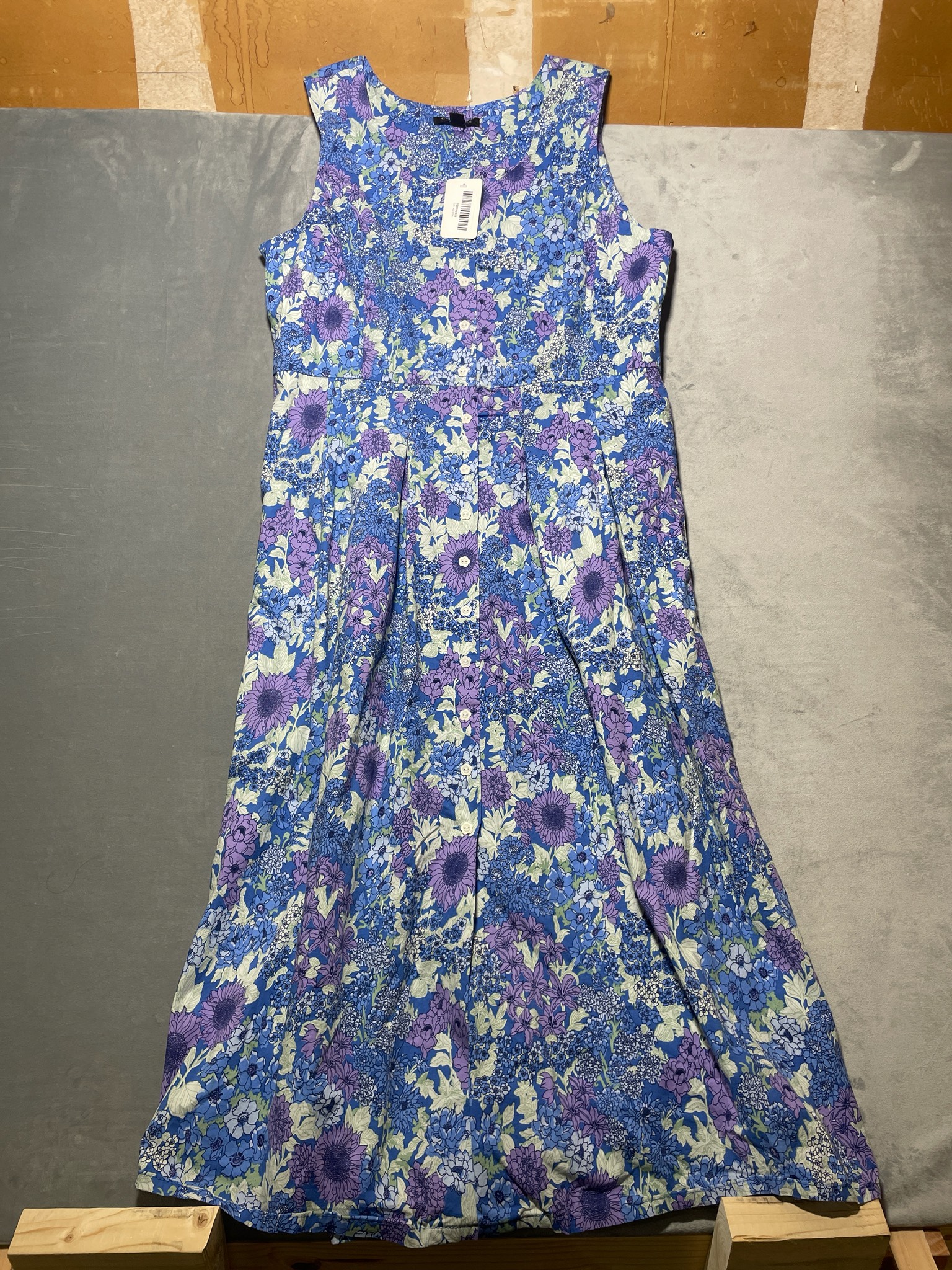 Chadwicks Blue Purple Floral Dress