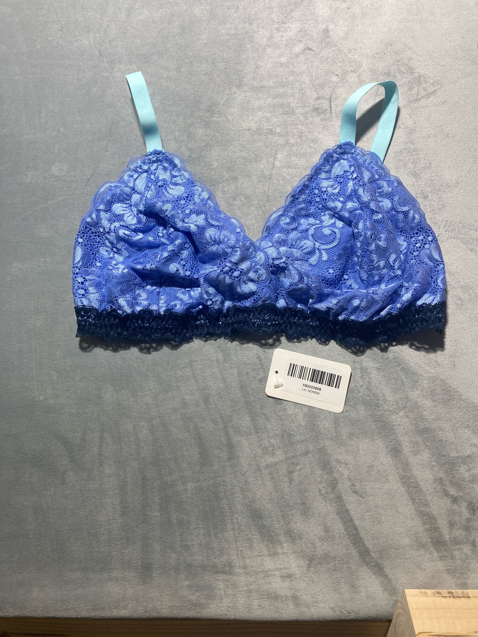 No Boundries Blue Lace Bralette Size XXL