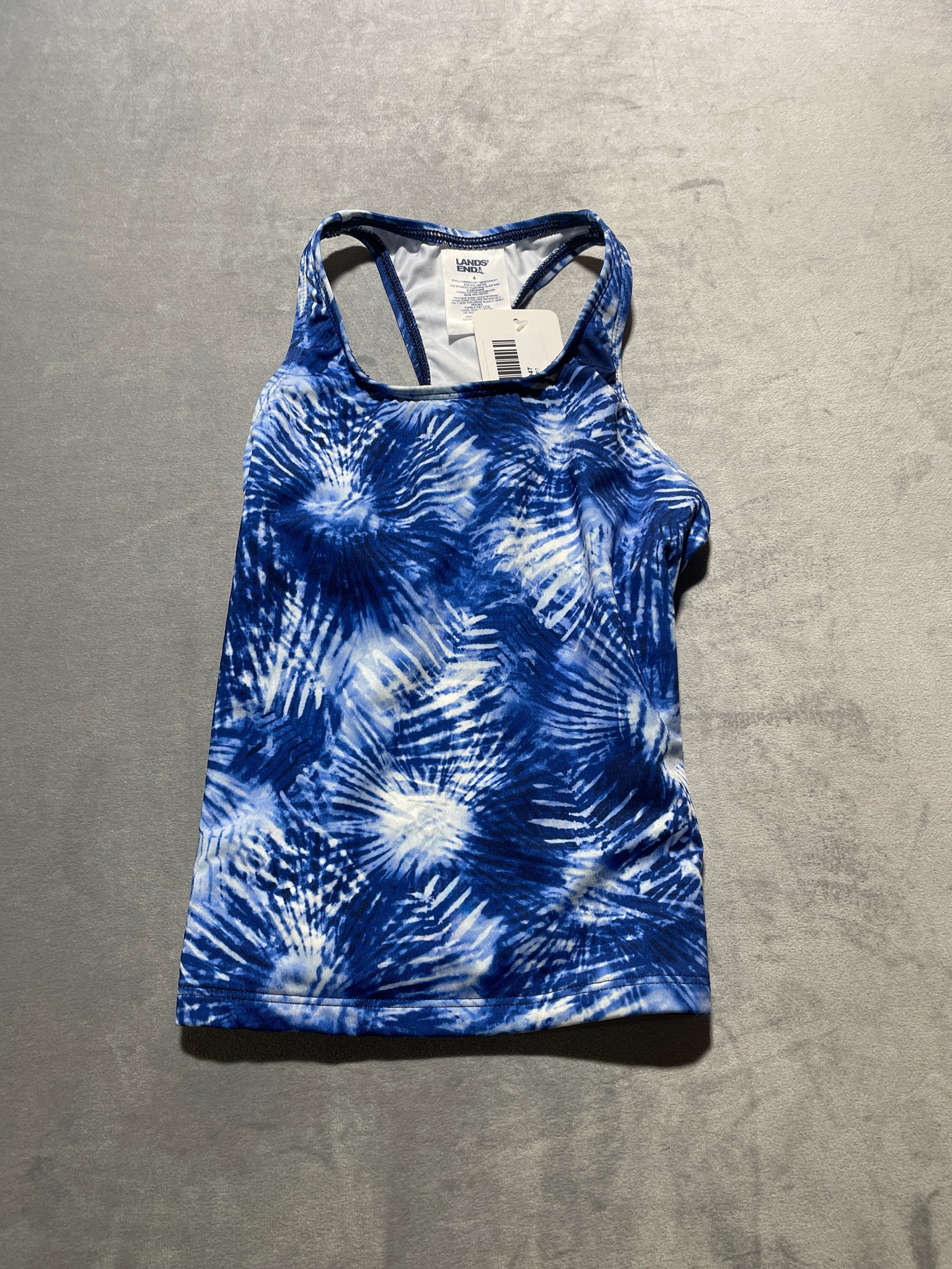Lands' End Blue Tie-Dye Tank Top Size 6