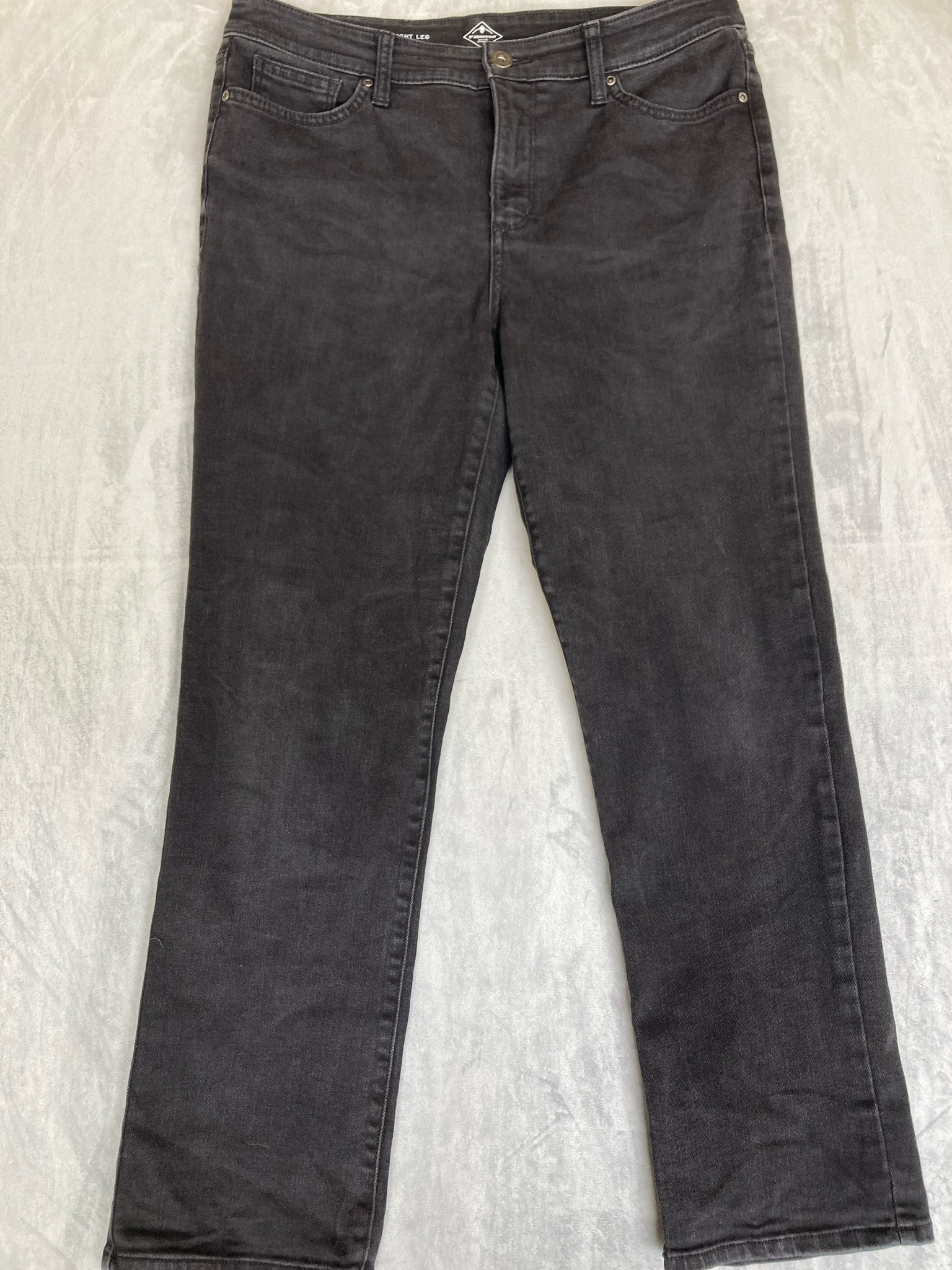 St. John's Bay Black Denim Straight Leg Jeans Size 12S