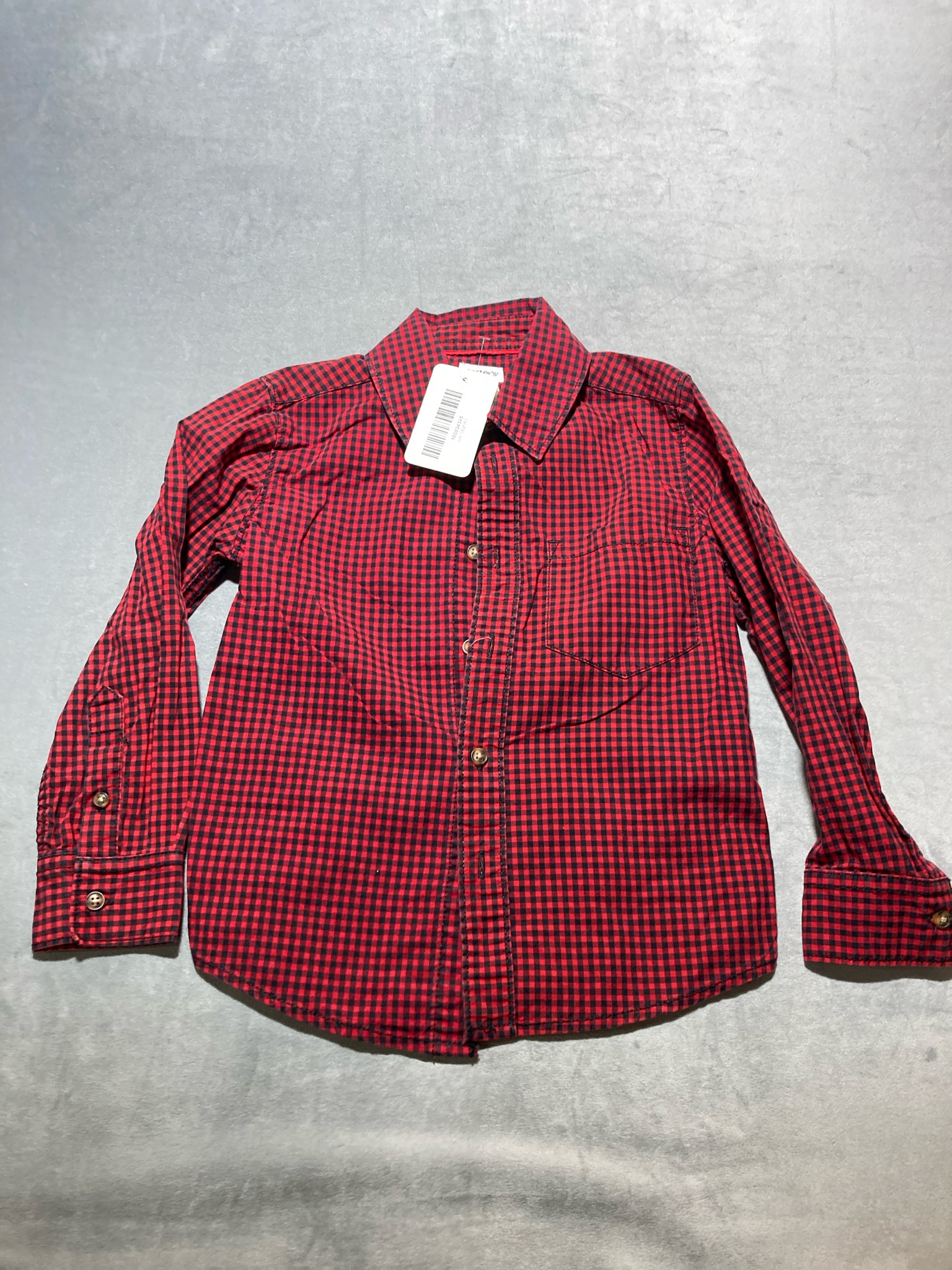 Carter's Red Black Gingham Long-Sleeve button up Shirt Size Size 4