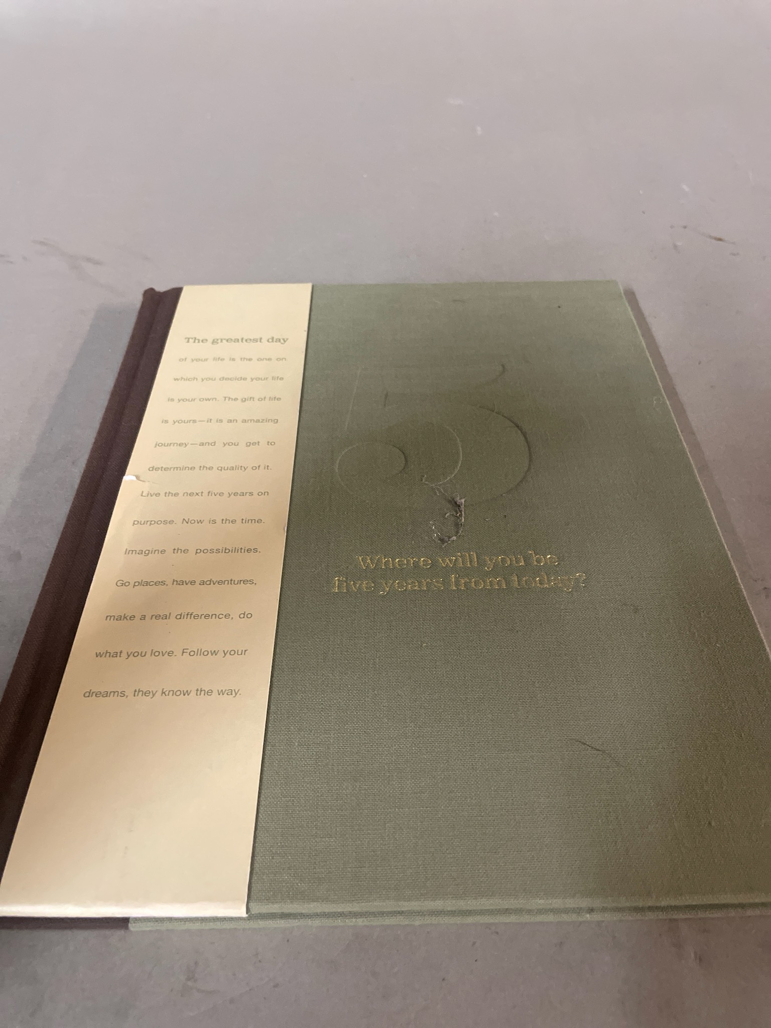 Green Brown Hardcover Book