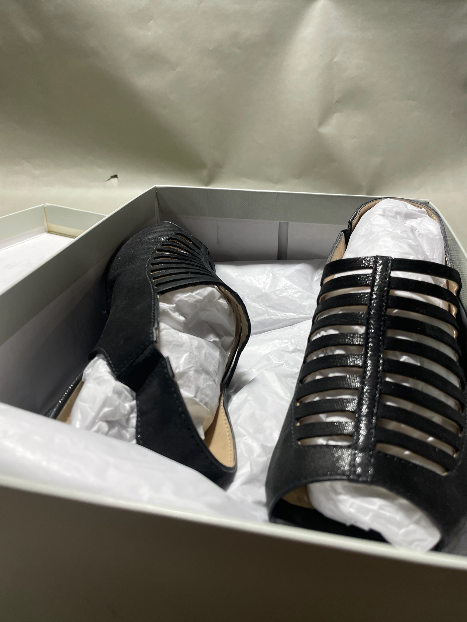 Black Cut-out Sandals