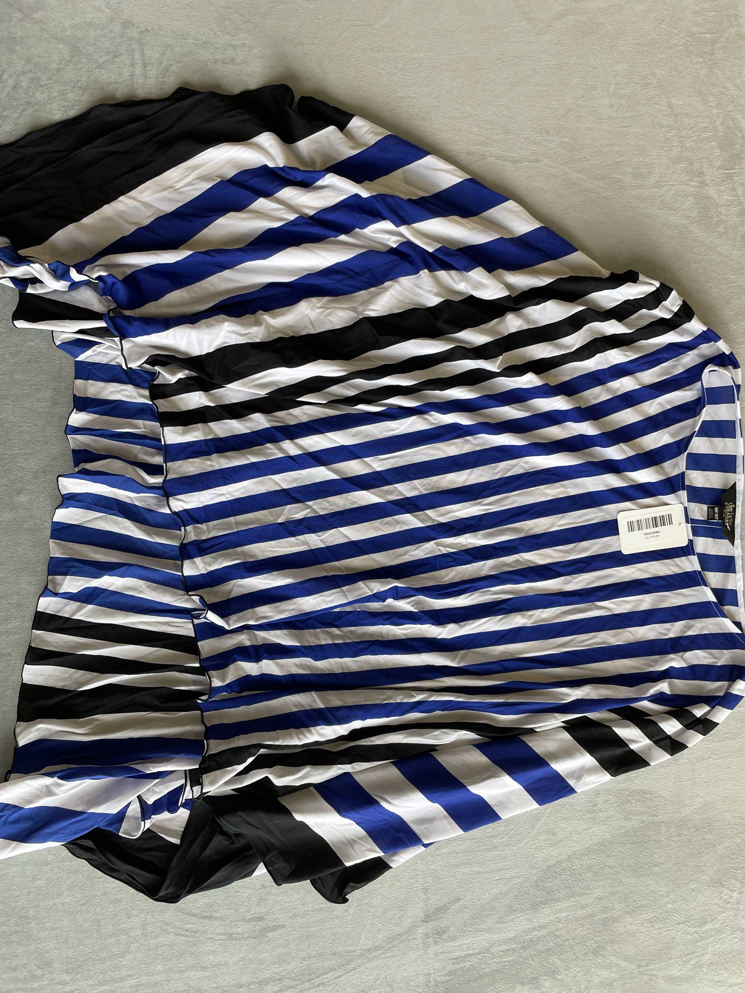 Slim Factor Blue Black White Striped Garment Size ONE SIZE