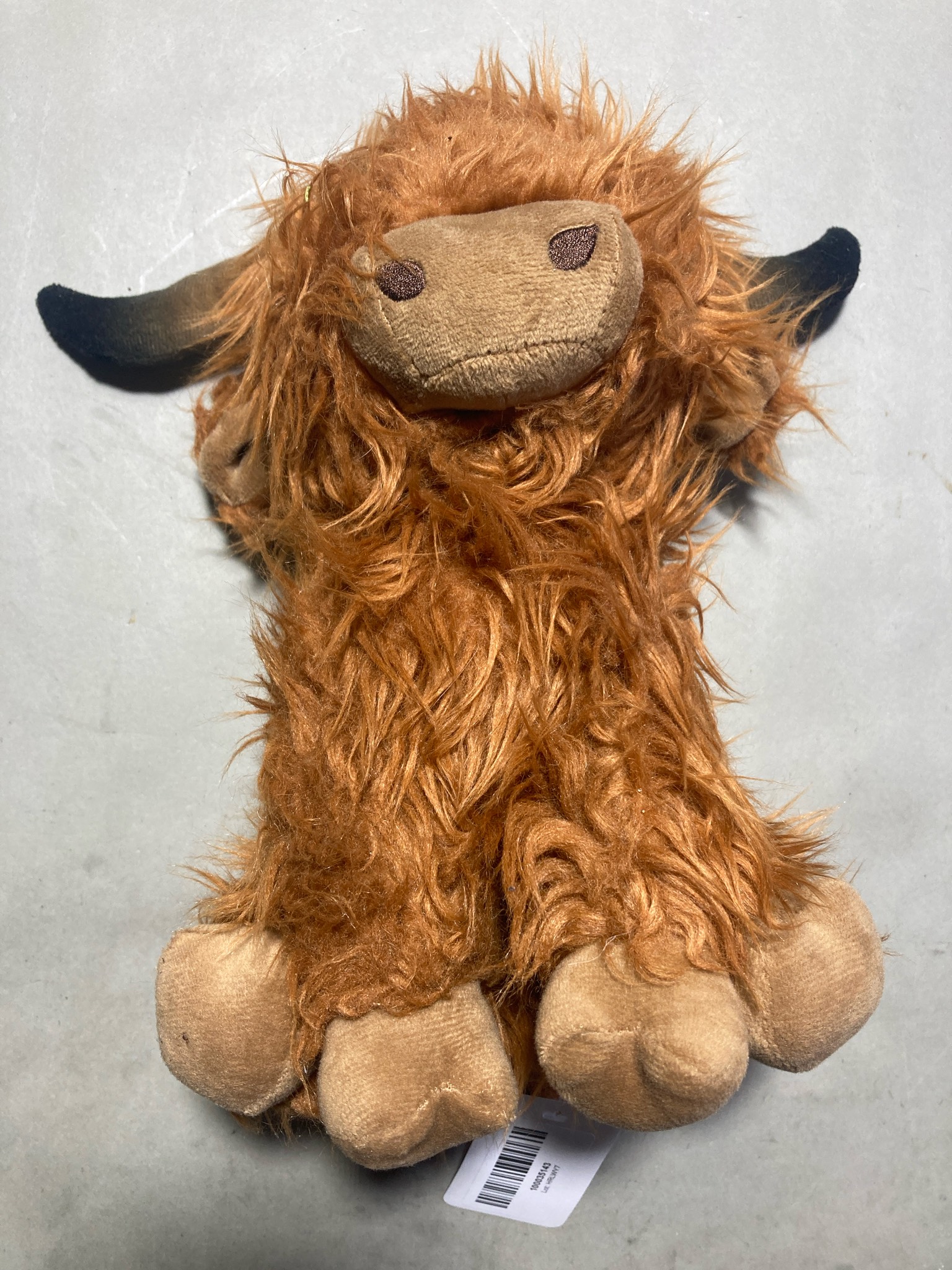 Orange Fuzzy Highland Cow Plush Toy