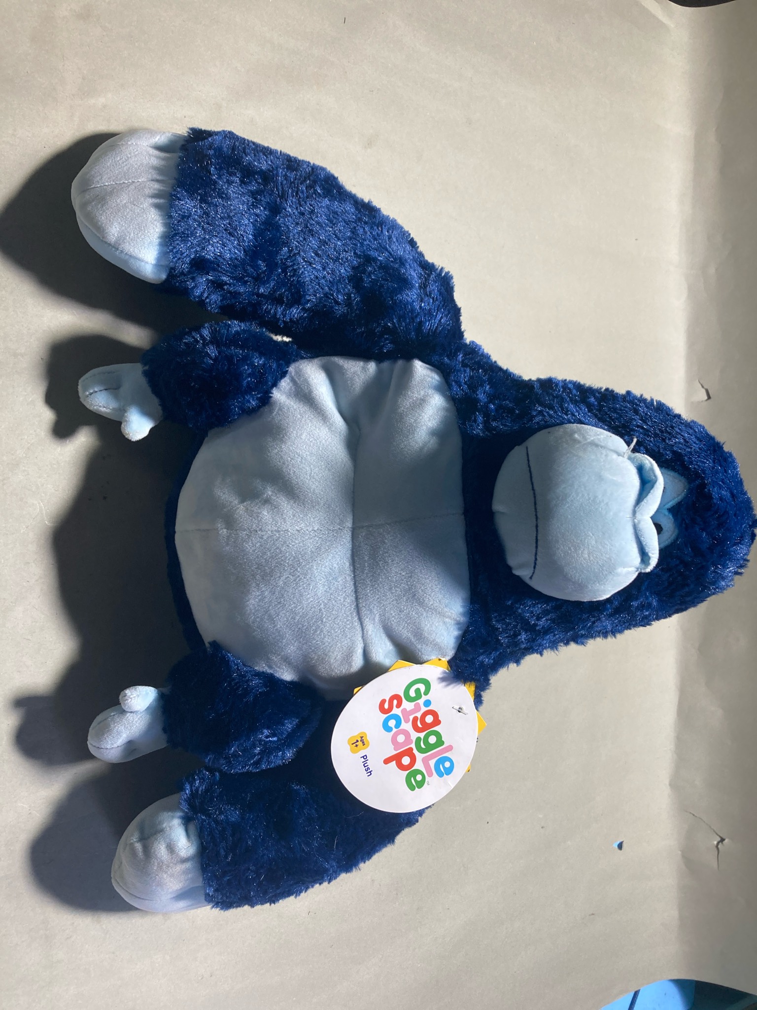 Giggle Soap Blue Plush Gorilla Toy