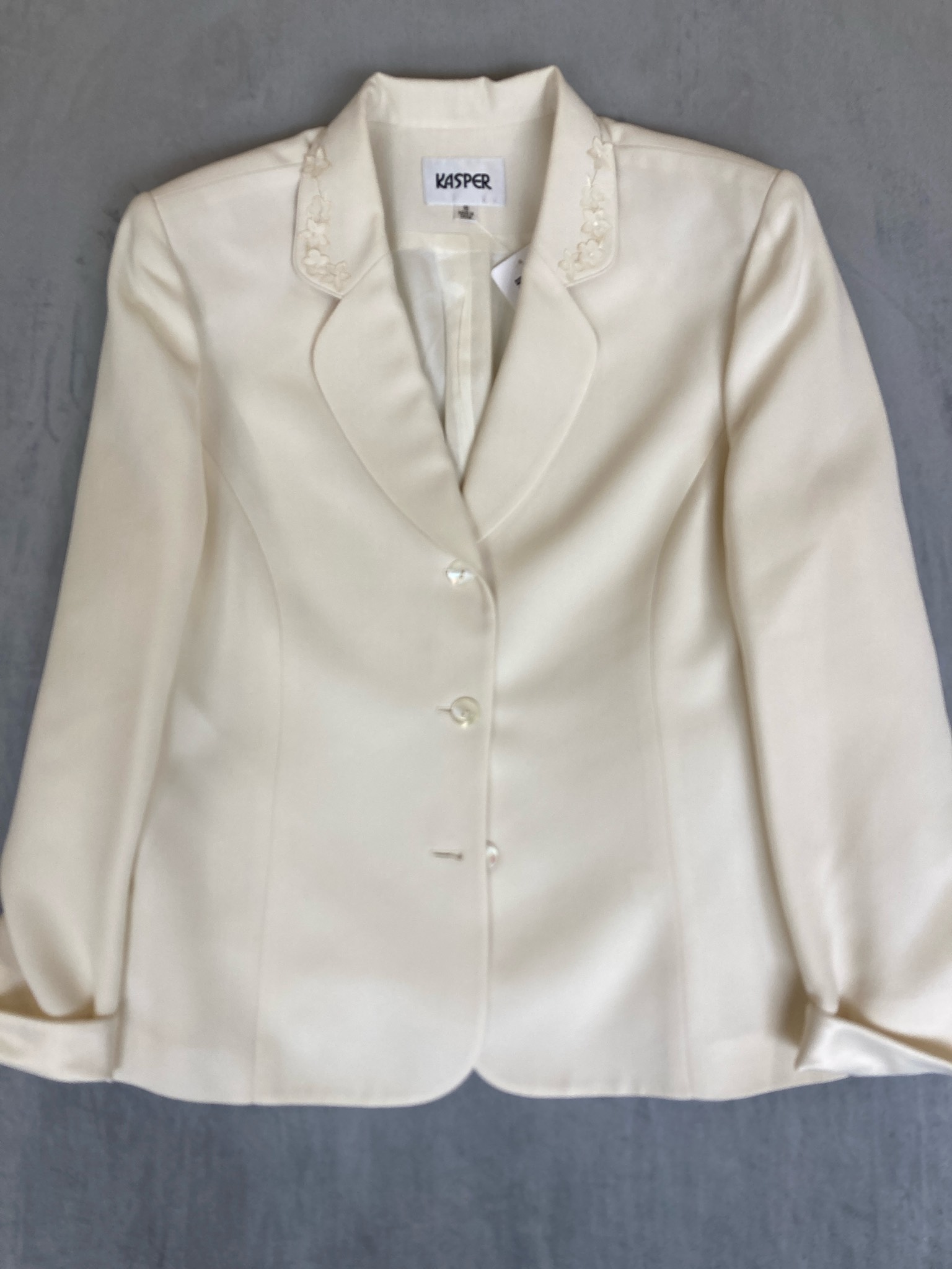 KASPER Cream Tailored Blazer Size 16